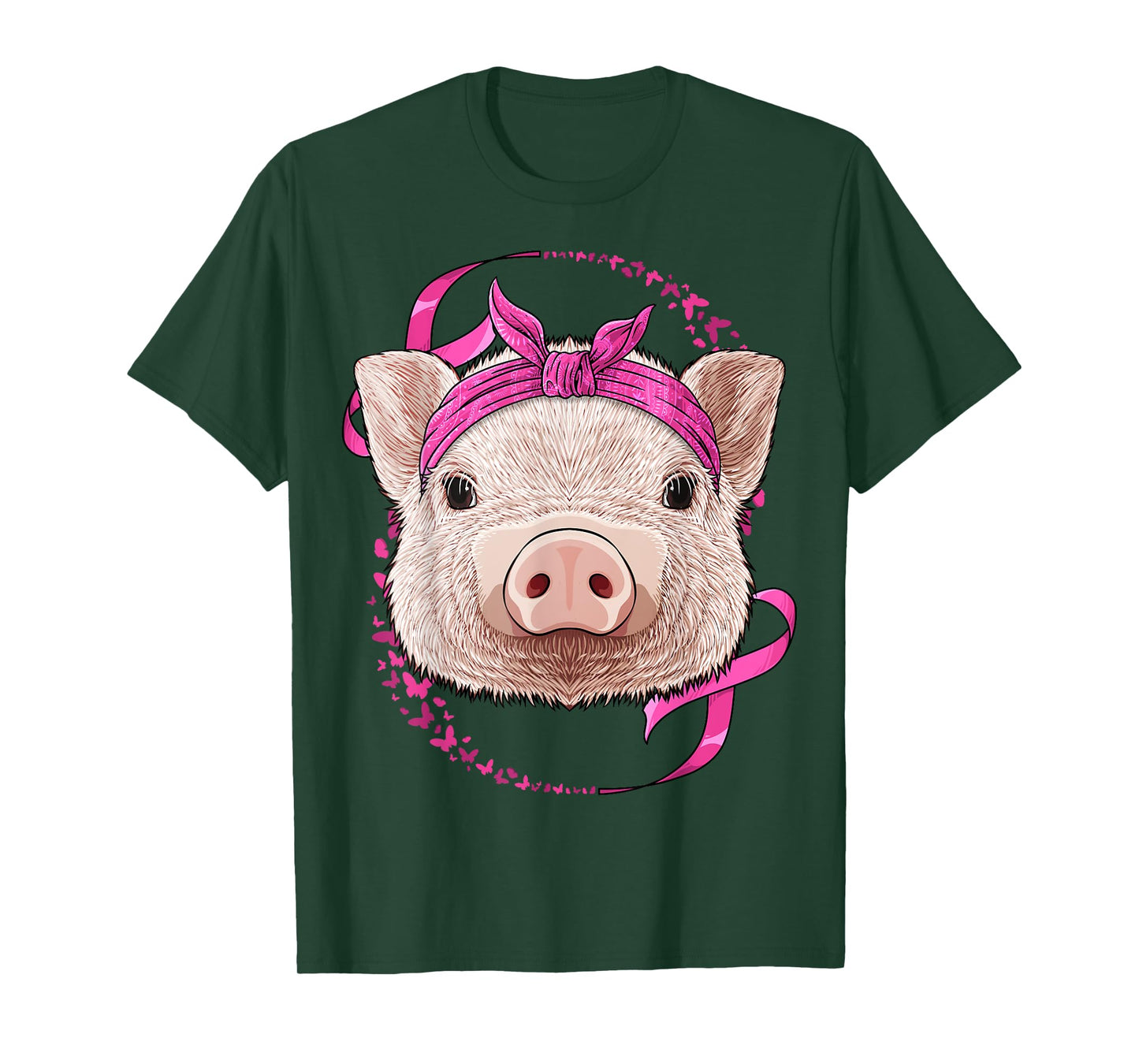 Pig Breast Cancer Awareness Pink Bandana Cancer Survivor T-Shirt