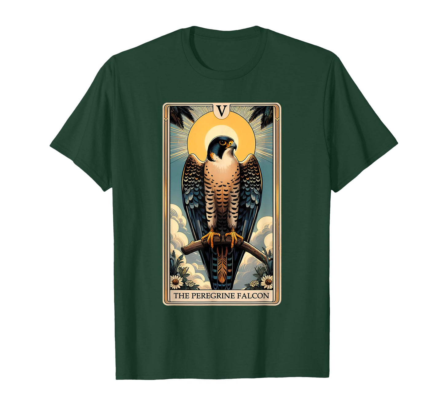 Peregrine Falcon Tarot Card Fly Bird Raptor Lover Birding T-Shirt