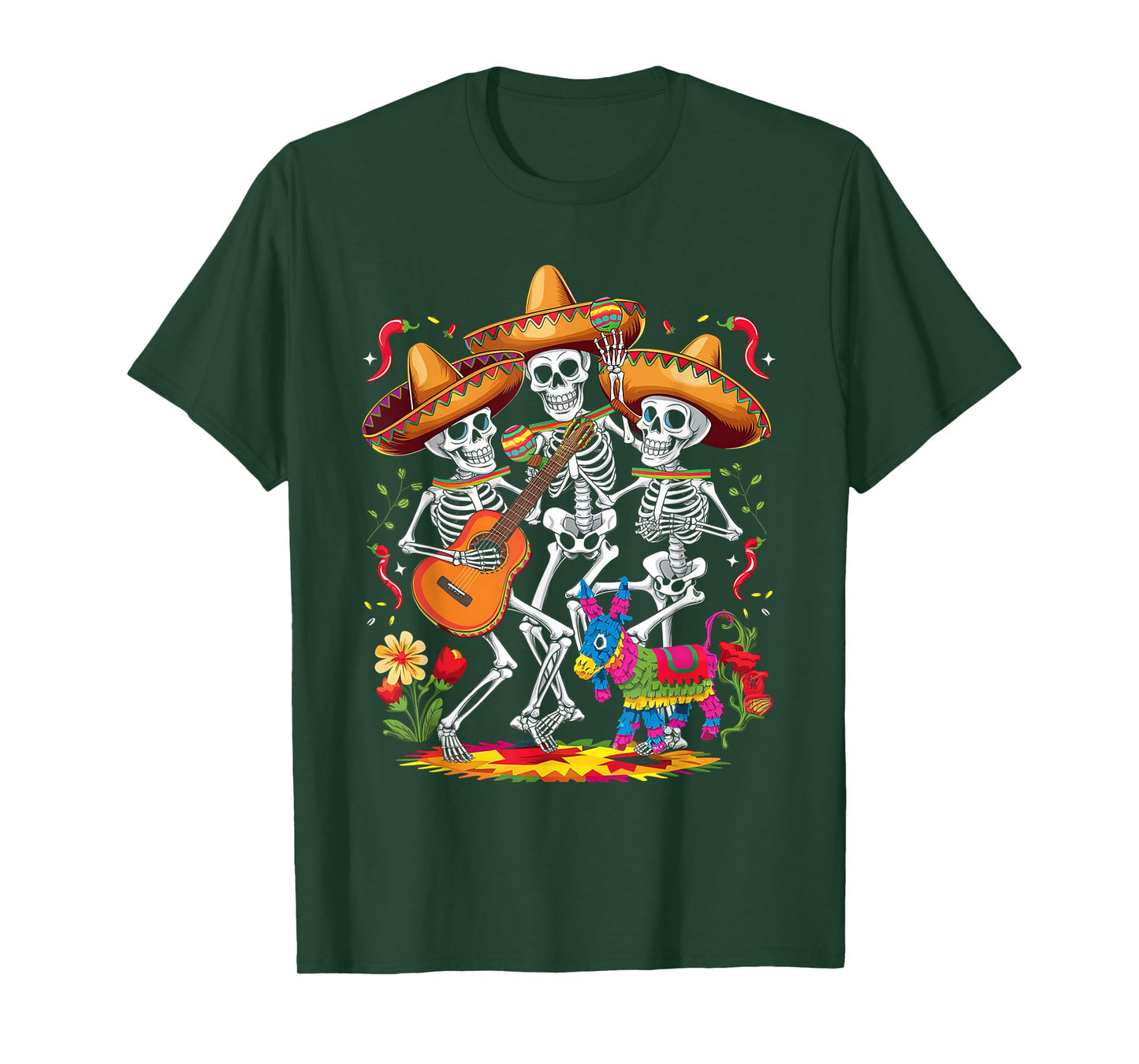 Funny Skeleton Cinco De Mayo Fiesta Mexican Festival Taco T-Shirt