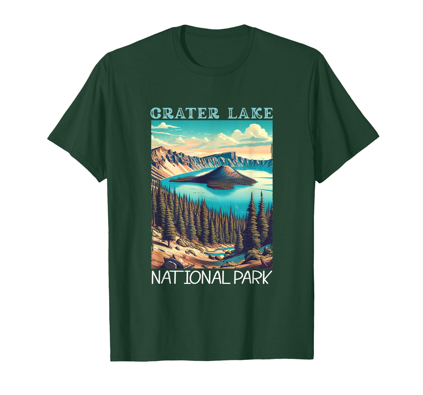 Crater Lake National Park Retro Hiking Camping Vacation T-Shirt