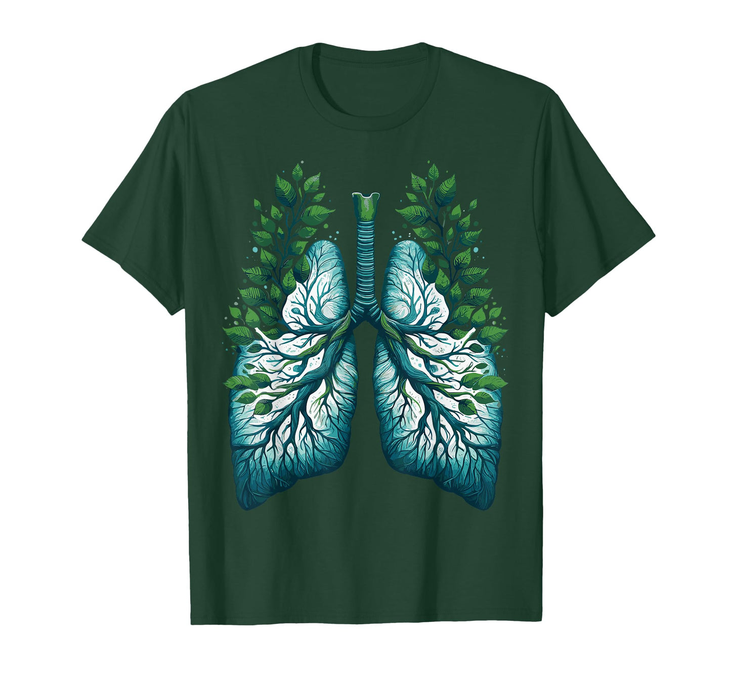 Lungs Tree Nature Art Green Leaves For Men Women T-Shirt