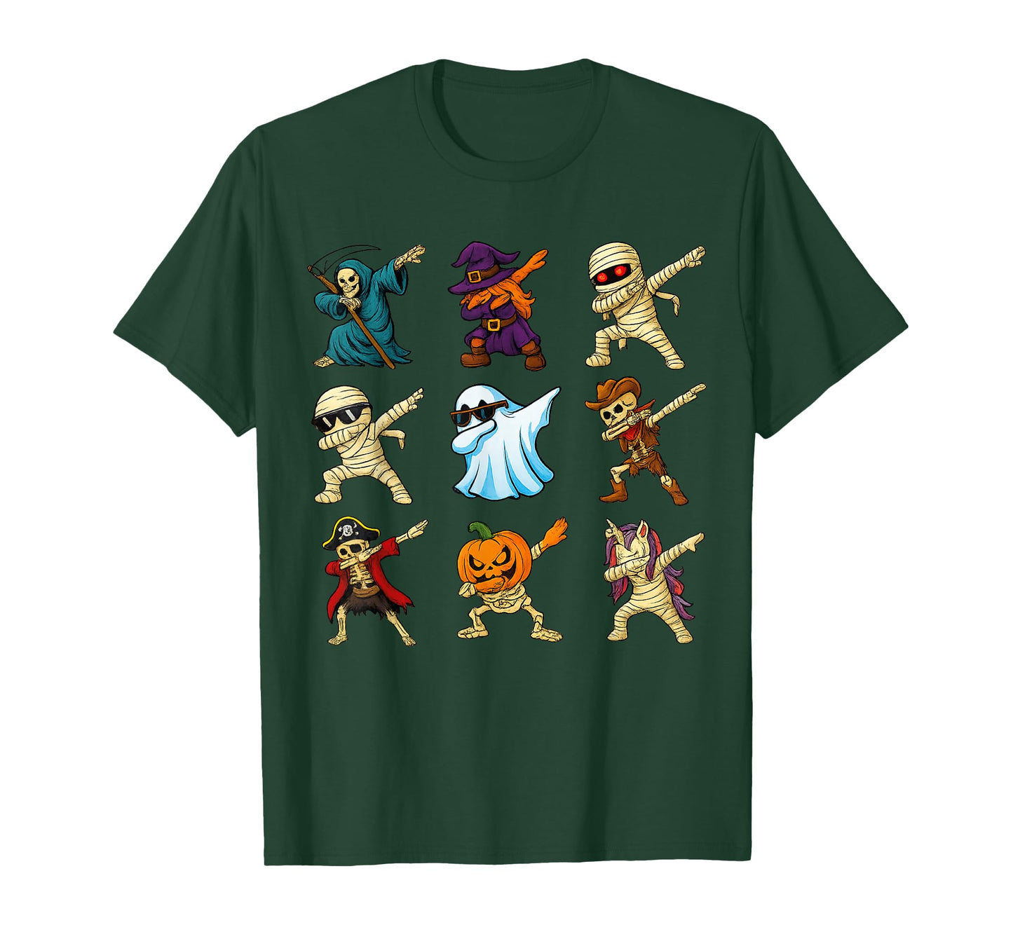 Dabbing Halloween Skeleton Pumpkin Ghost Scary Vampire T-Shirt