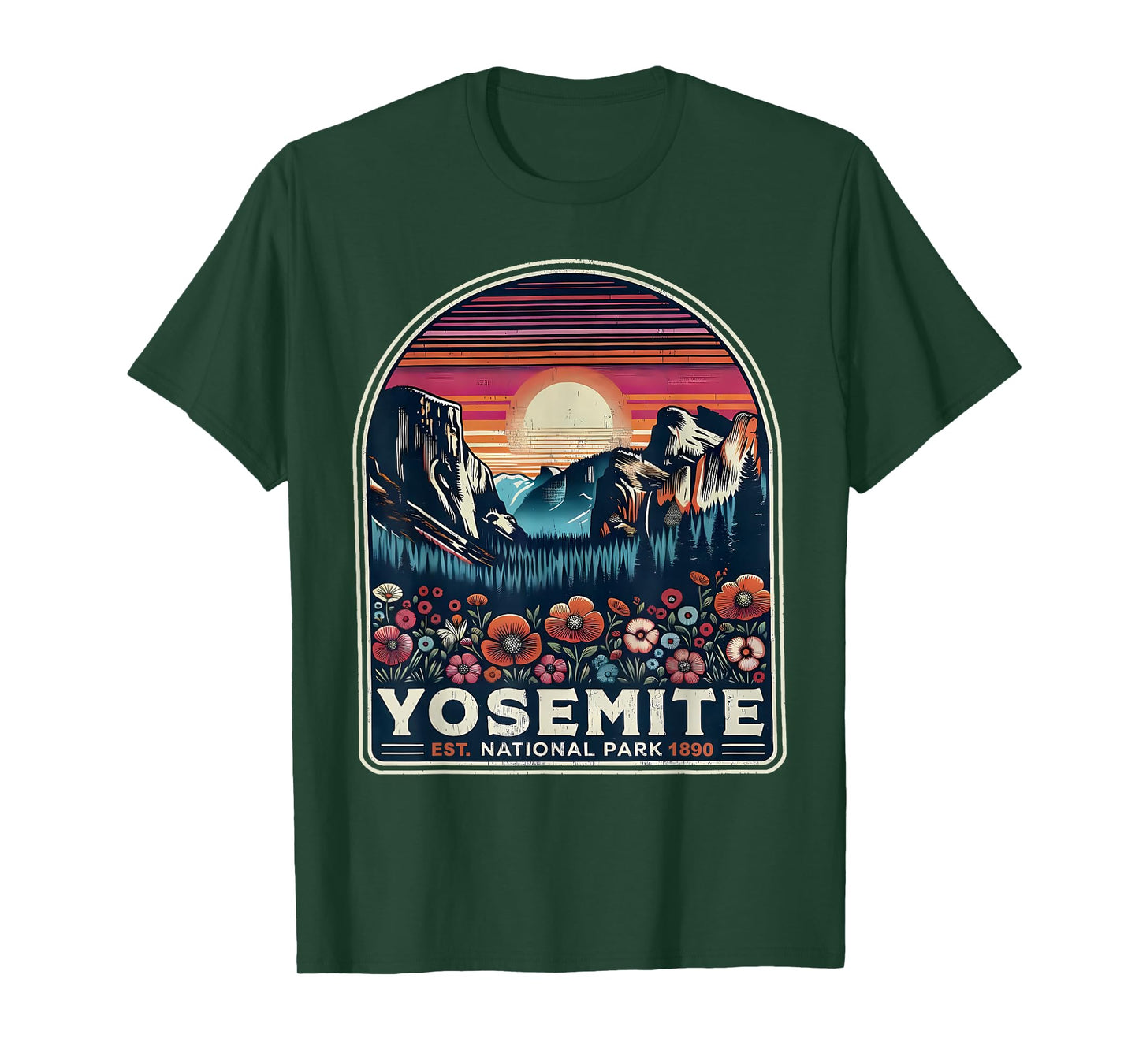Retro Yosemite National Park Wildflower Vintage Nature T-Shirt