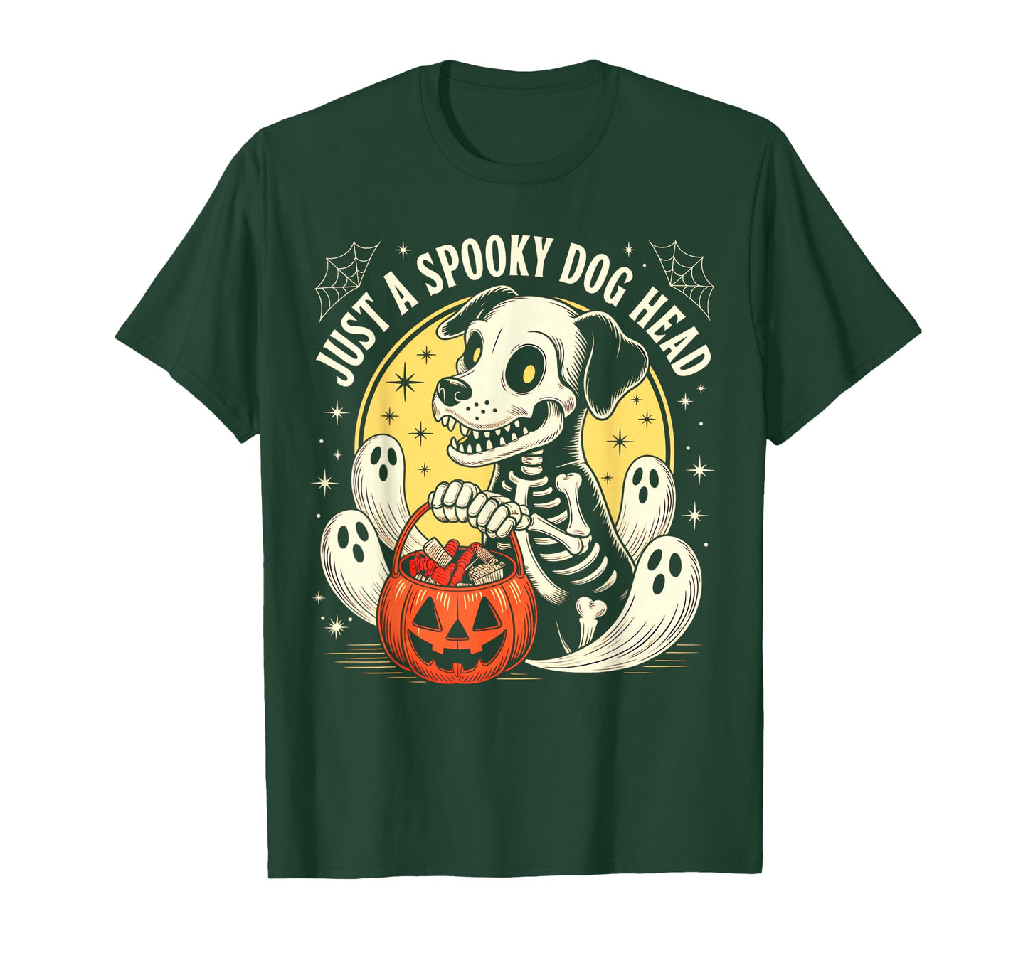 Funny Dogs Lovers Just A Spooky Boo Halloween Dog Pumkin T-Shirt