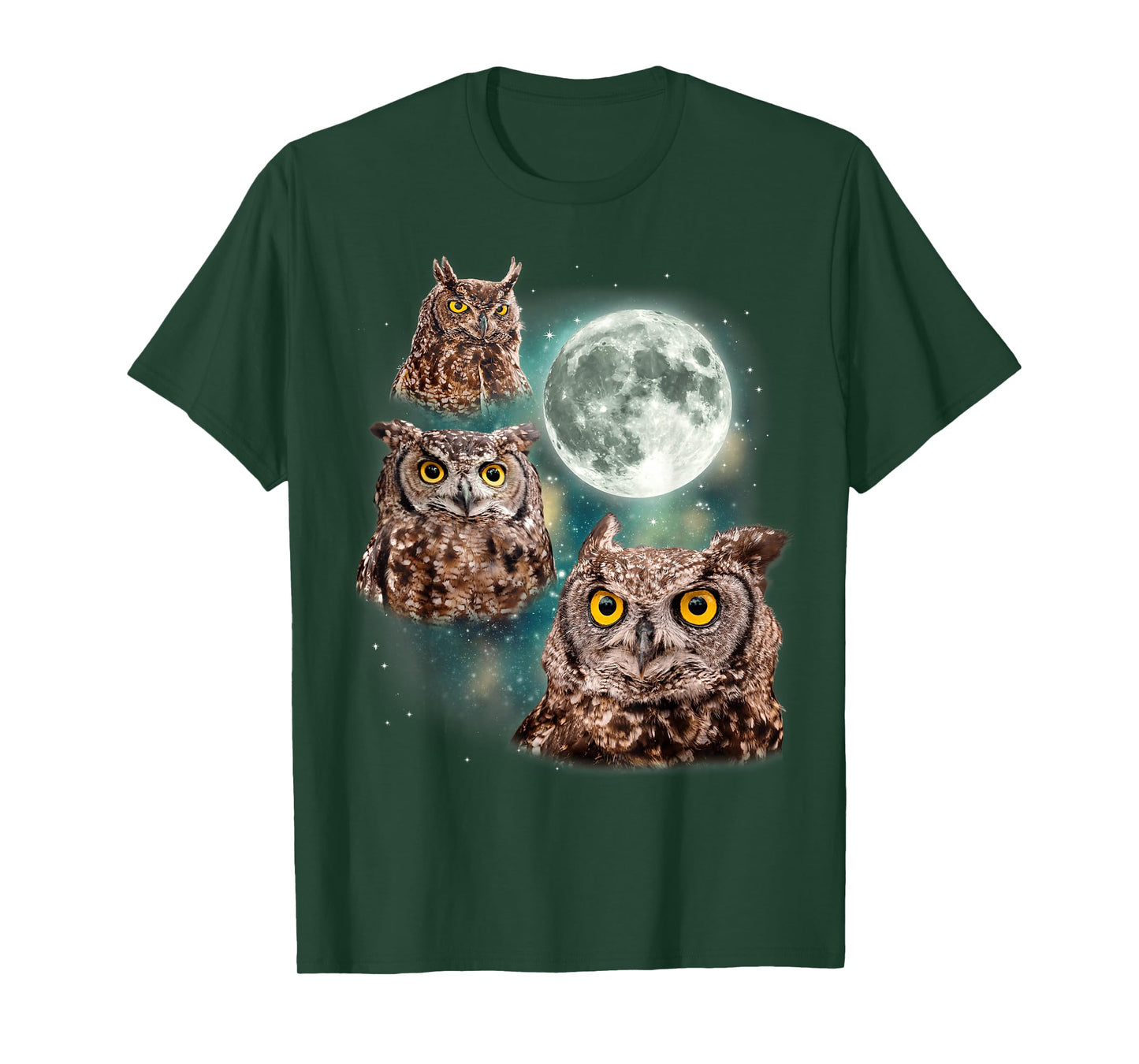 Three Owls Hoot At The Moon | Owl Lovers Night Bird Parody T-Shirt