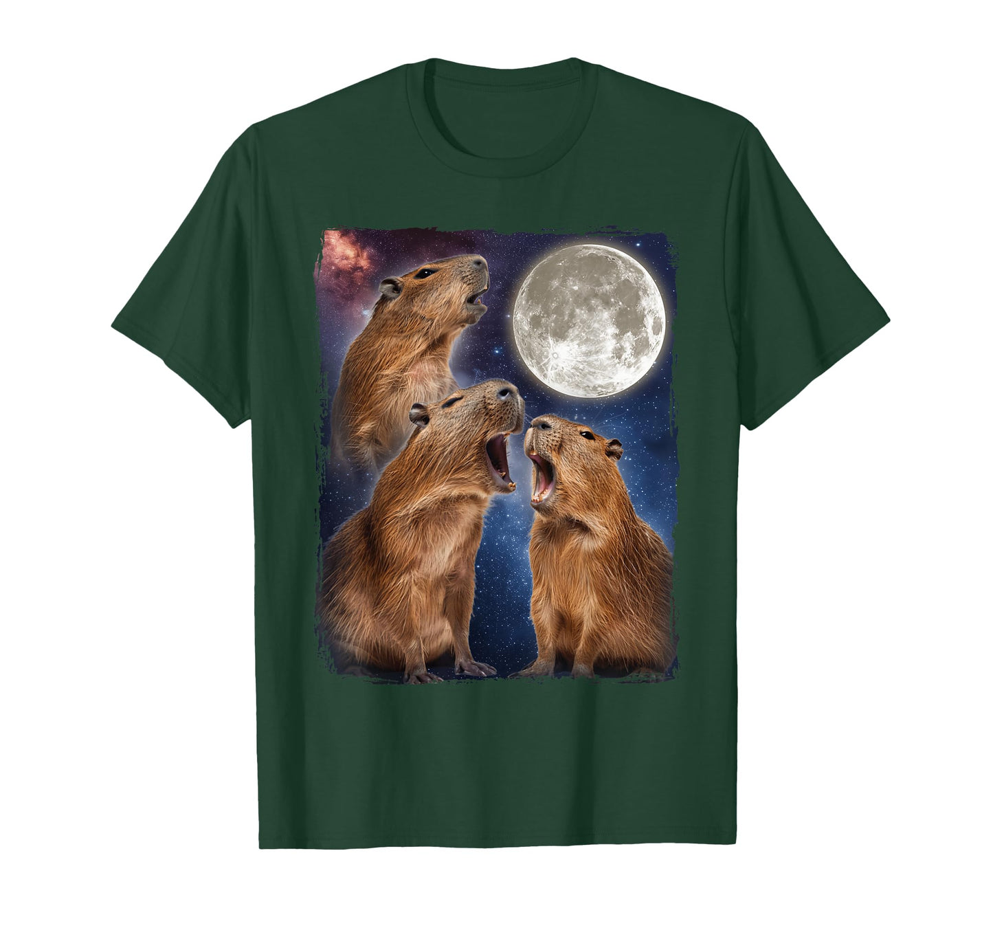 Capybara Howling At The Moon T-Shirt
