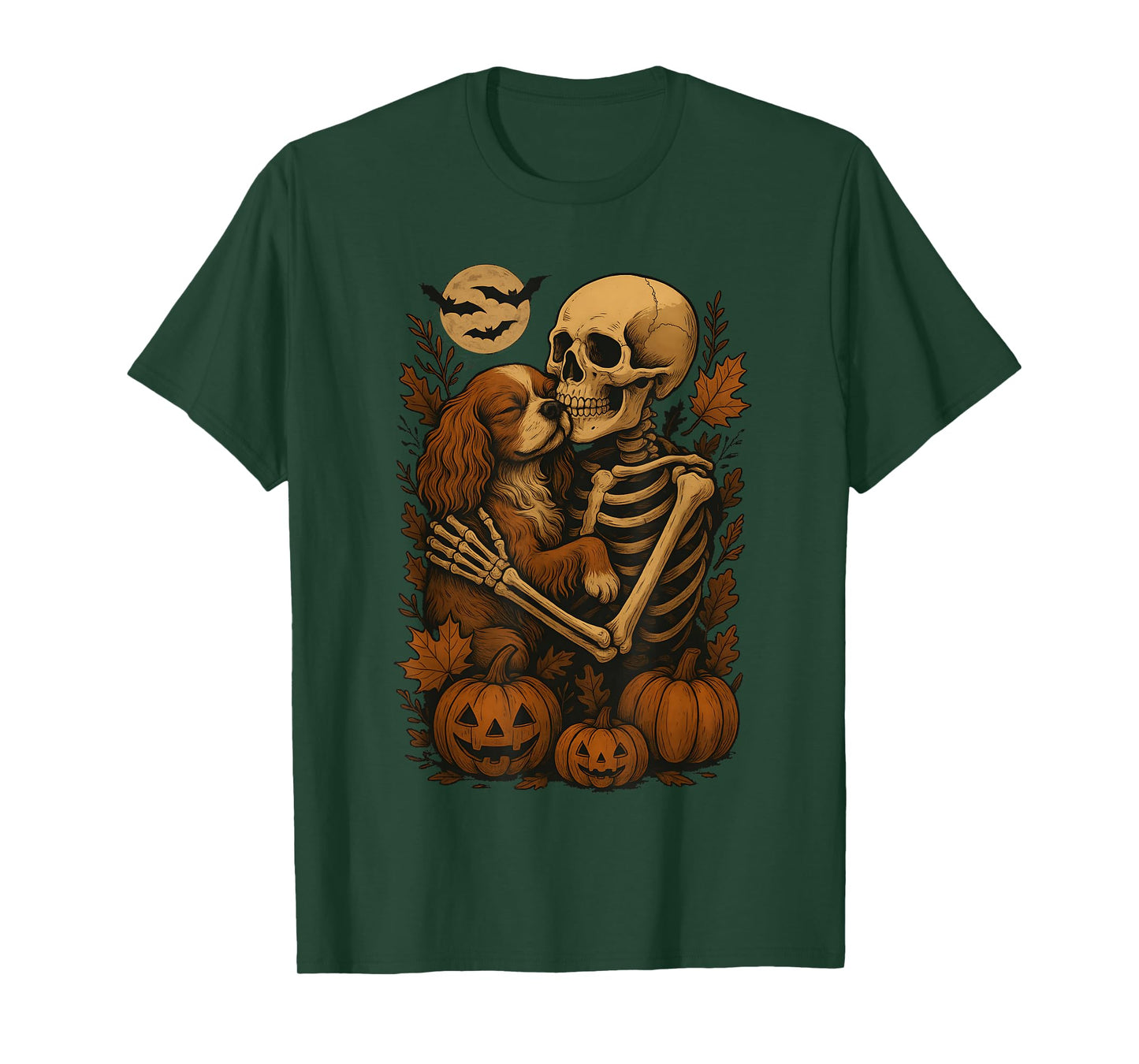 Skeleton Hugging Cavalier King Charles Spaniel T-Shirt