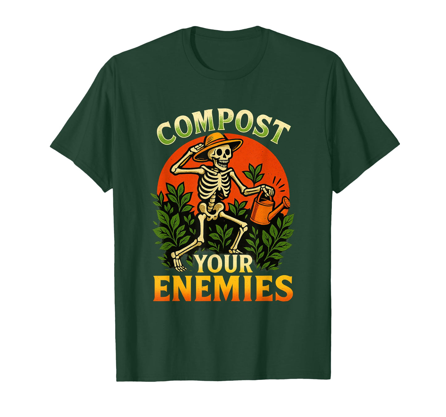 Funny Compost Your Enemies Gardening Skeleton Shirt T-Shirt