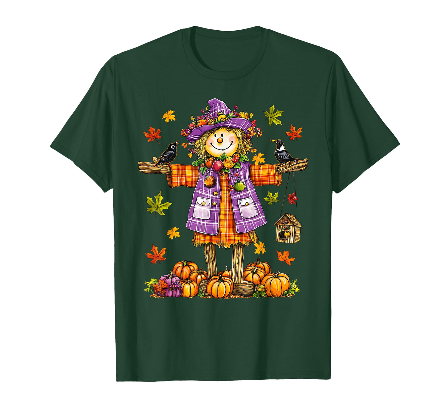Scarecrow Autumn Fall Season Pumpkin Thanksgiving Halloween T-Shirt