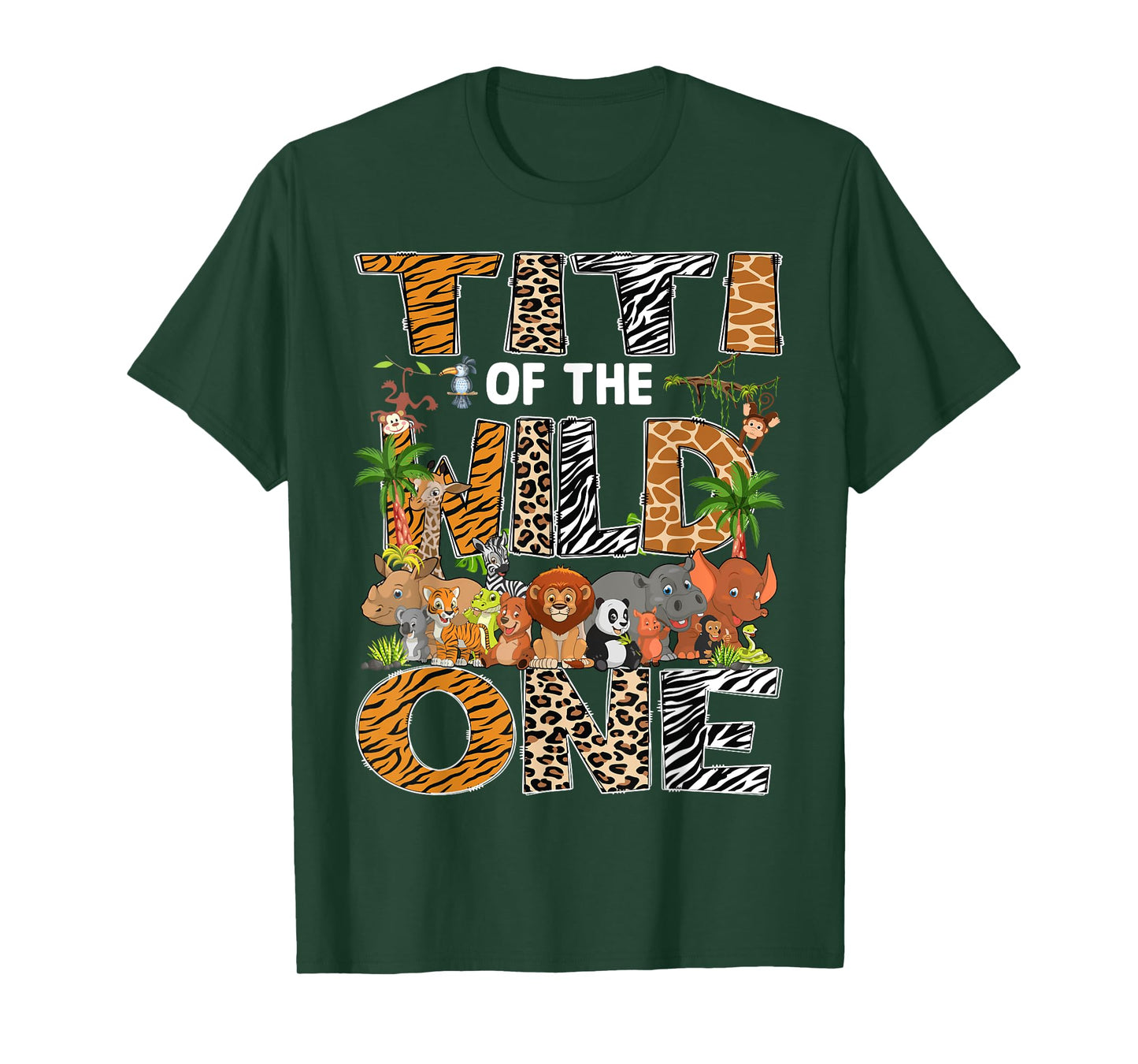Titi Of The Wild One Safari Zoo Animal 1St Birthday T-Shirt