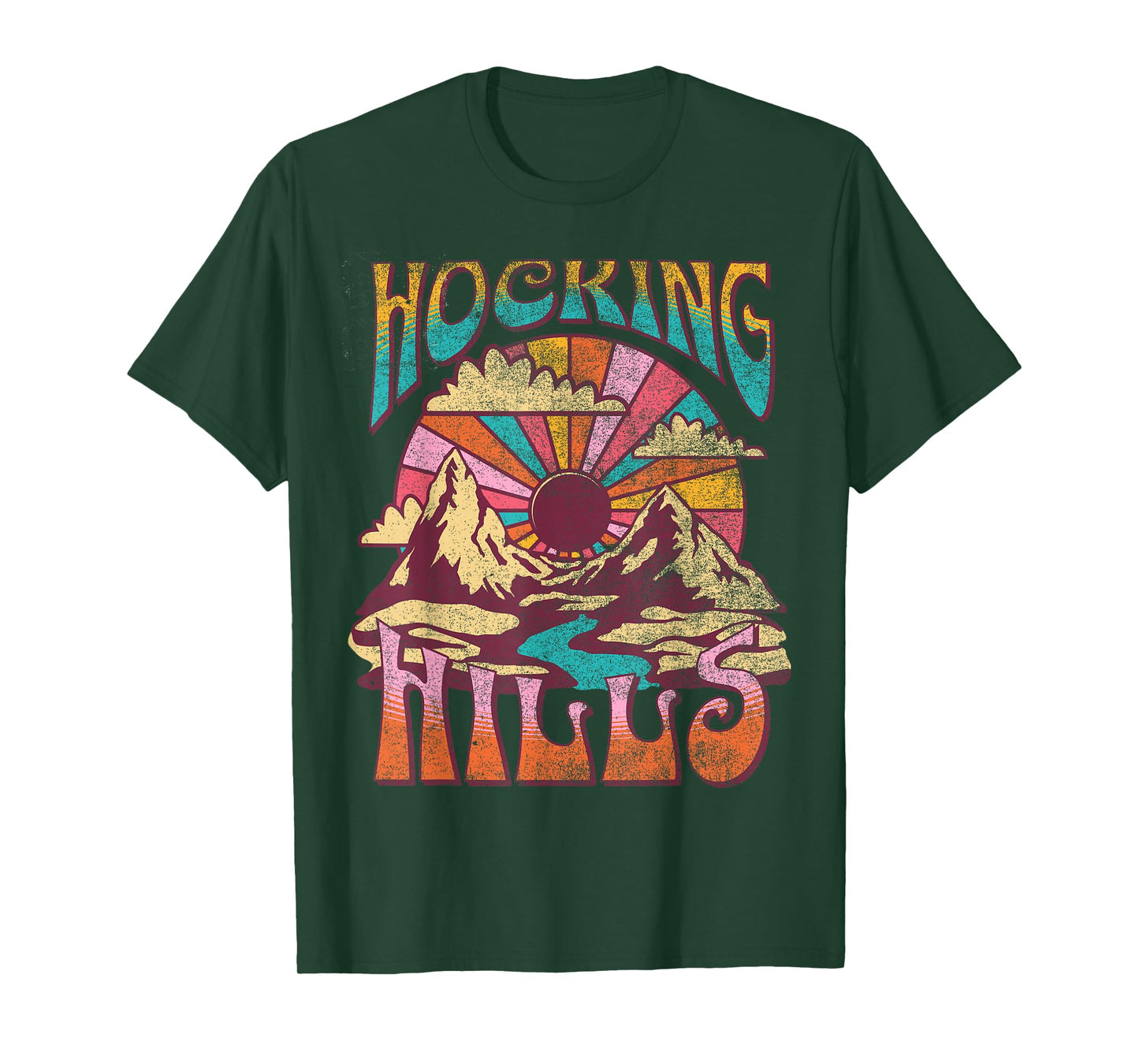 Hocking Hills Ohio Nature Hiking Mountains Outdoors Vintage T-Shirt