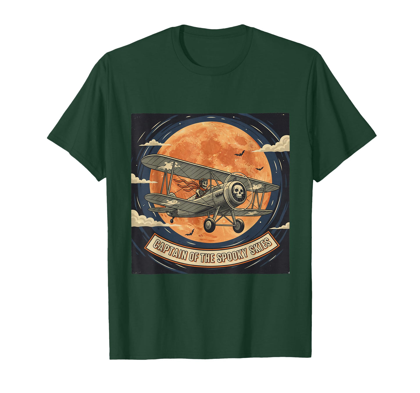 Retro Pilot of The Spooky Skies Skeleton Vintage Shirt T-Shirt