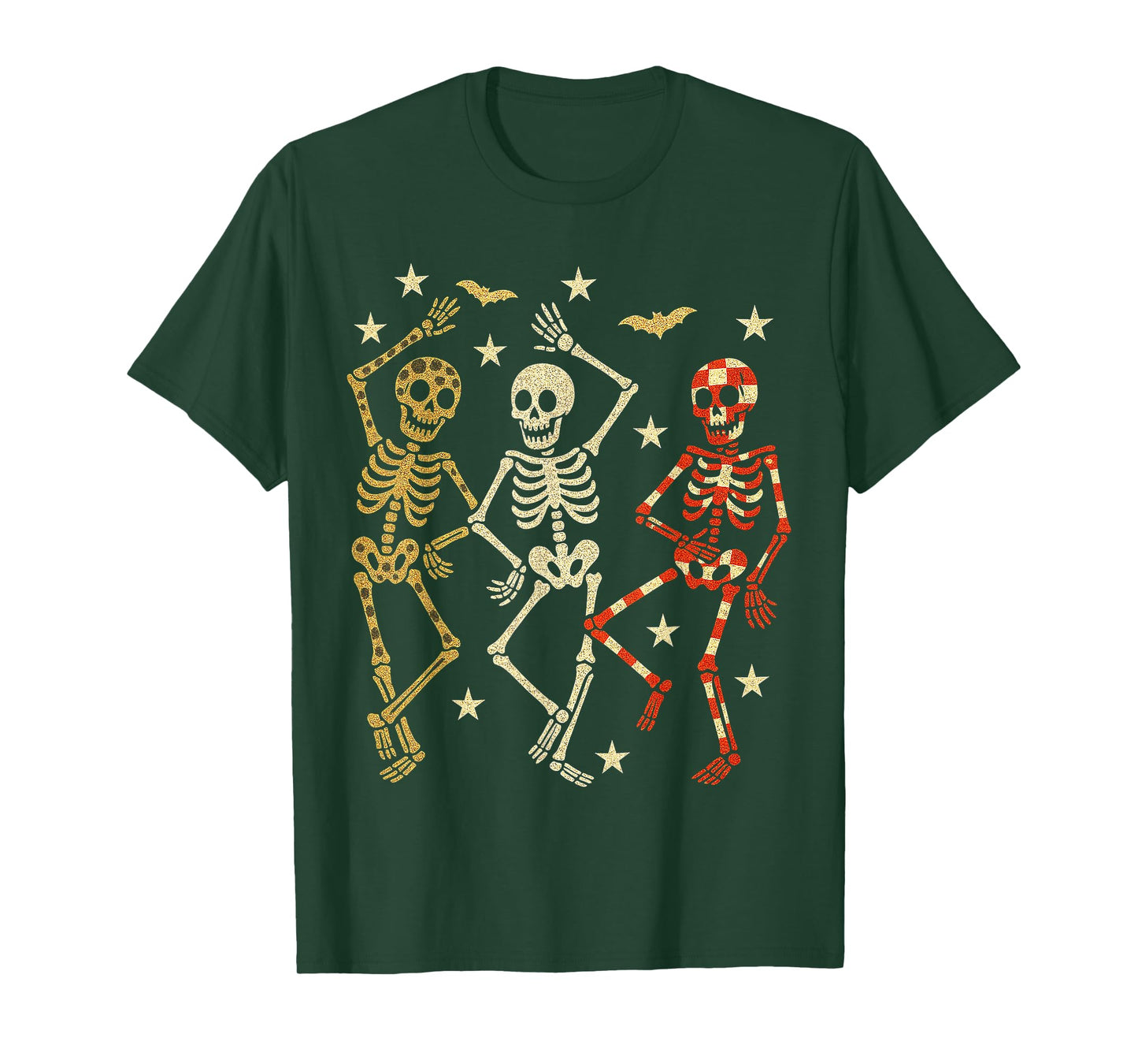 Halloween Dancing Skeletons Retro Spooky Season Design T-Shirt