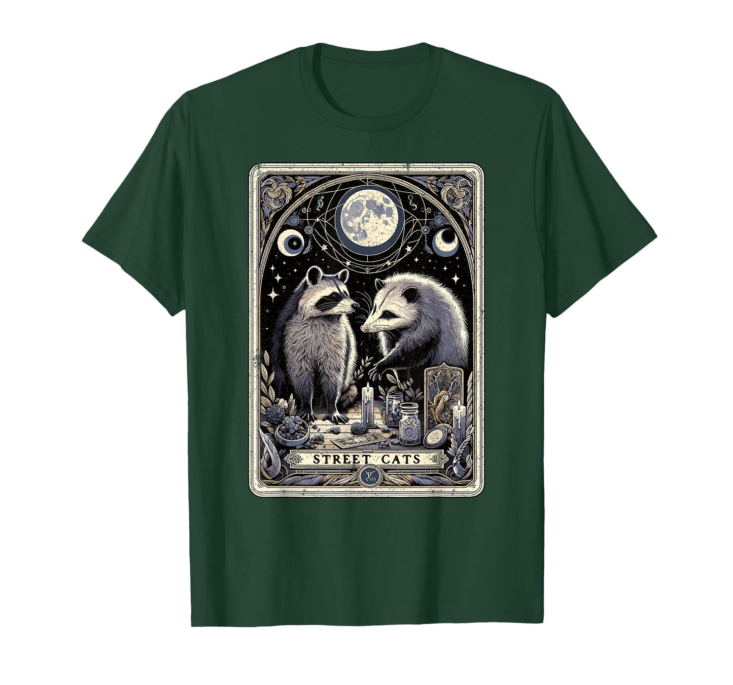 Raccoon Opossum Street Cats Tarot Card Witchcraft Possum T-Shirt