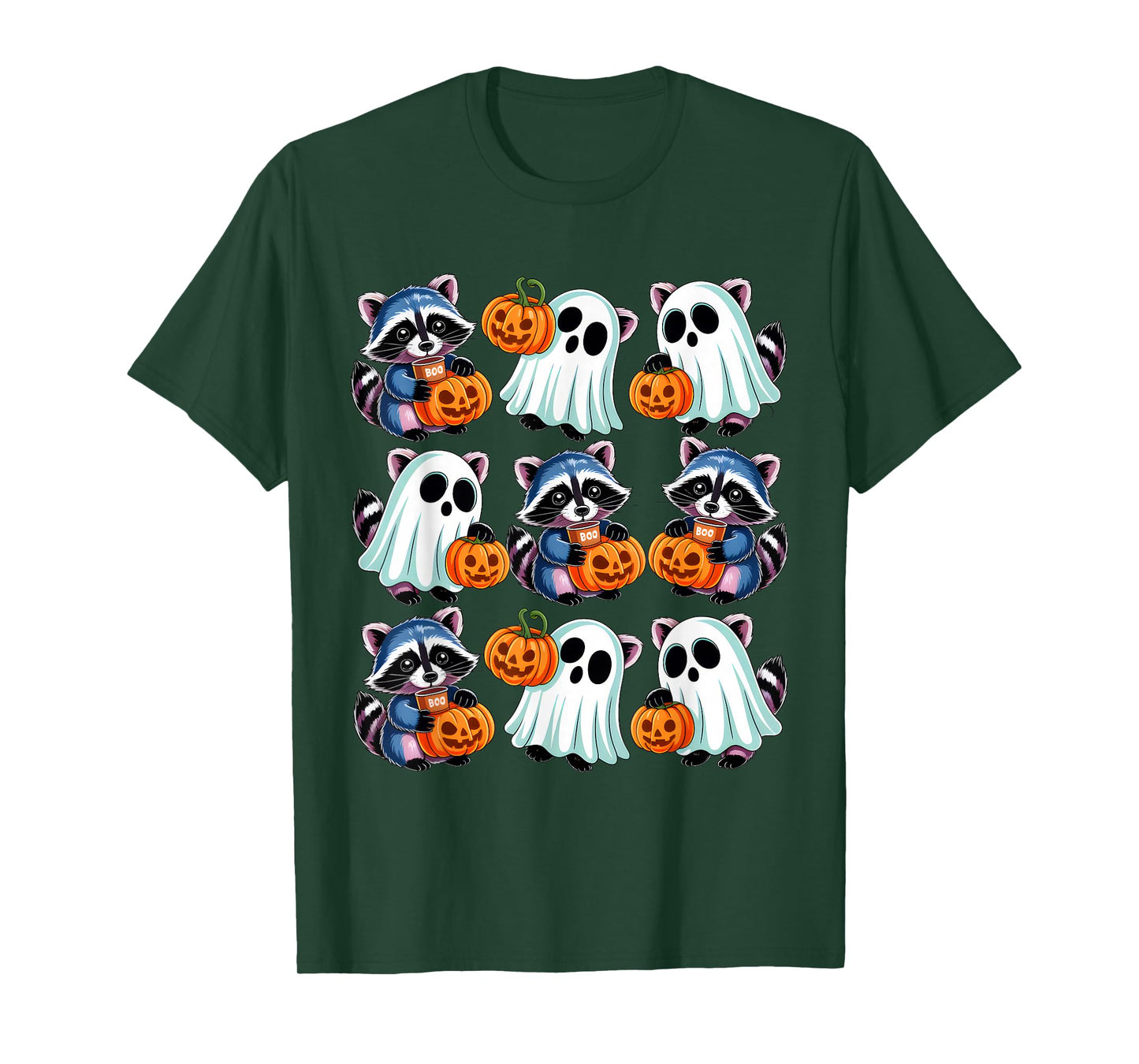 Cute Ghost Raccoon Funny Halloween Costumes Raccoon Lover T-Shirt