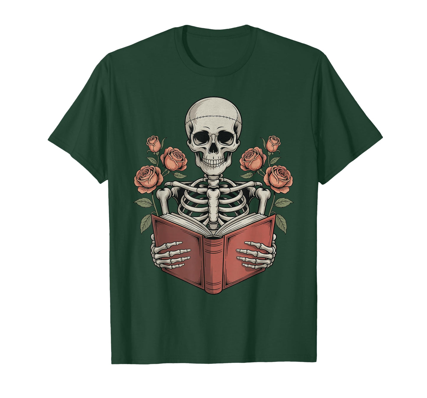 Skeleton Reading Book for Teacher Halloween Book Lover T-Shirt