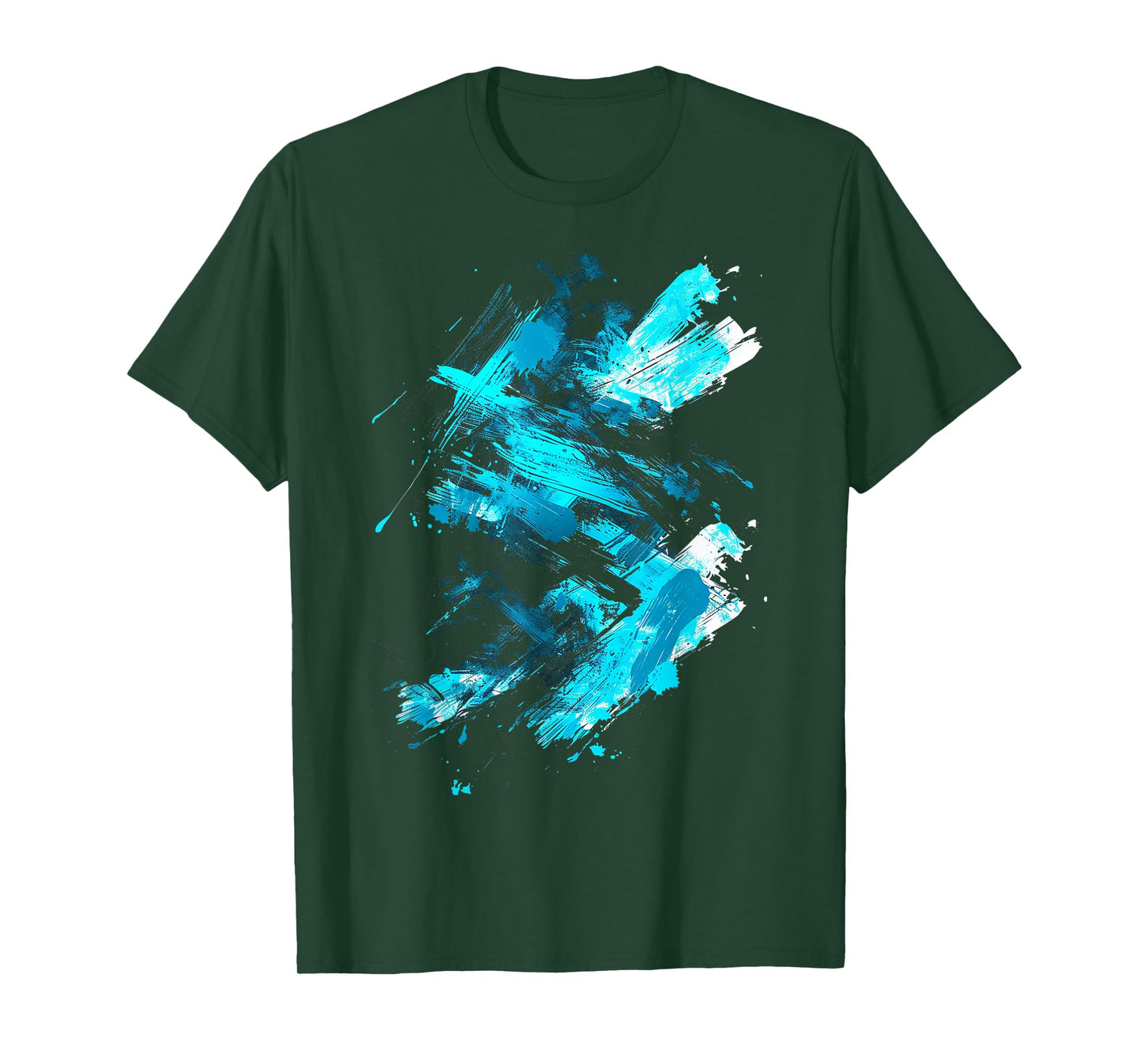 Cyan And Black Dynamic Design Graphic T-Shirt