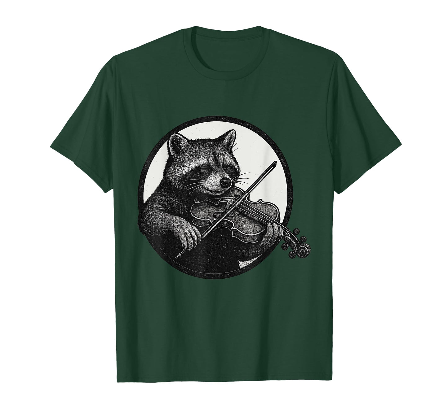 Funny Orchestra Musician Violinist Raccoon Playing Violin T-Shirt