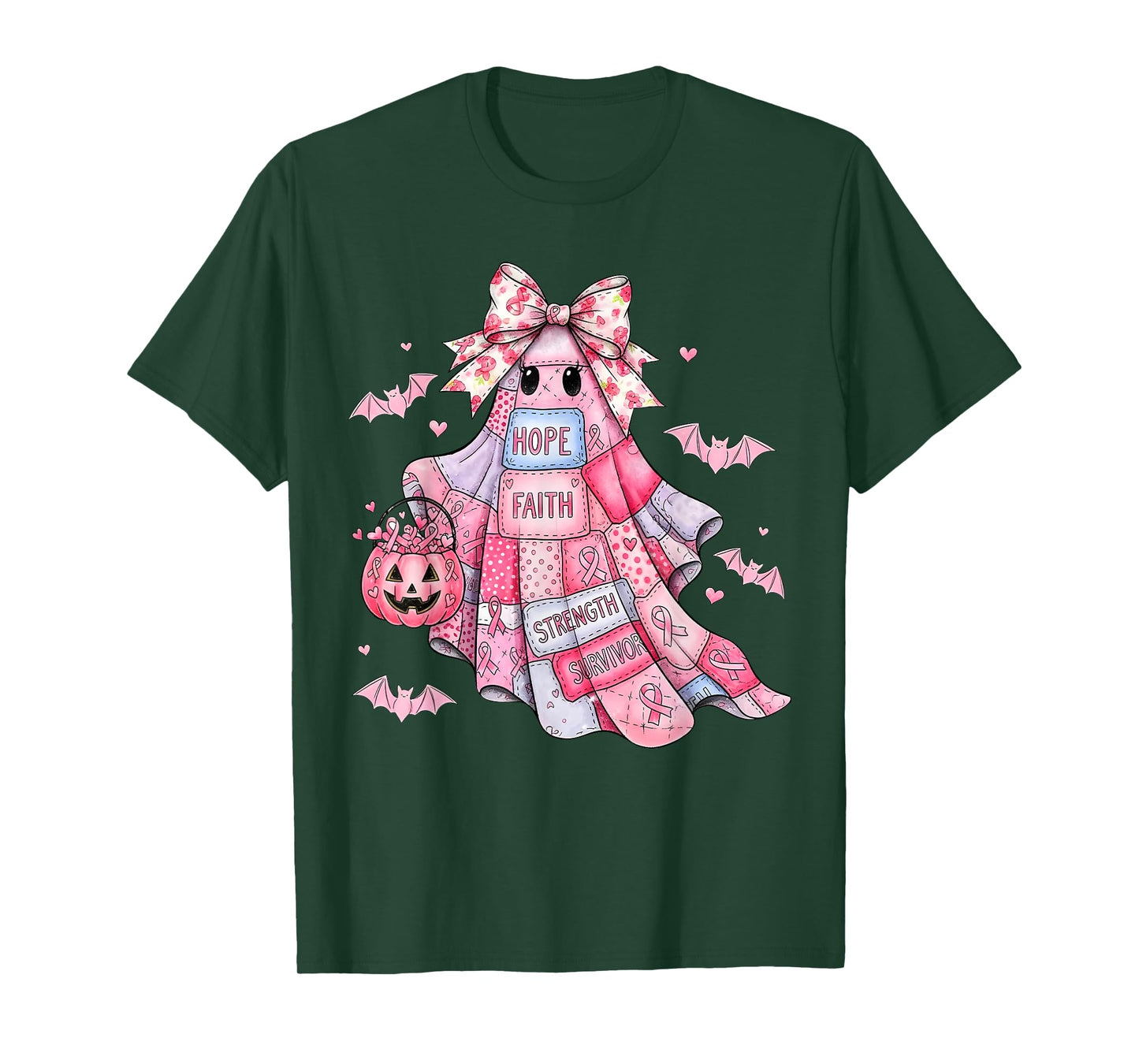 Breast Cancer Denim Pumpkin October We Wear Pink Halloween T-Shirt