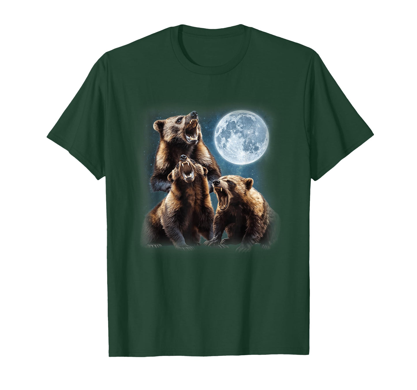 3 Wolverines Howling at the Moon Carcajou Badger Animal T-Shirt