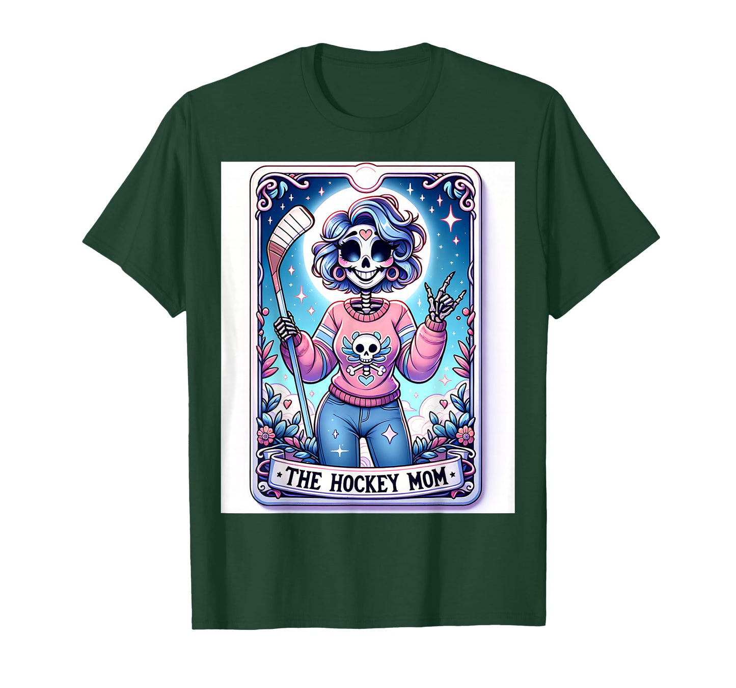 The Hockey Mom Skeleton Design with Tarot Elements T-Shirt