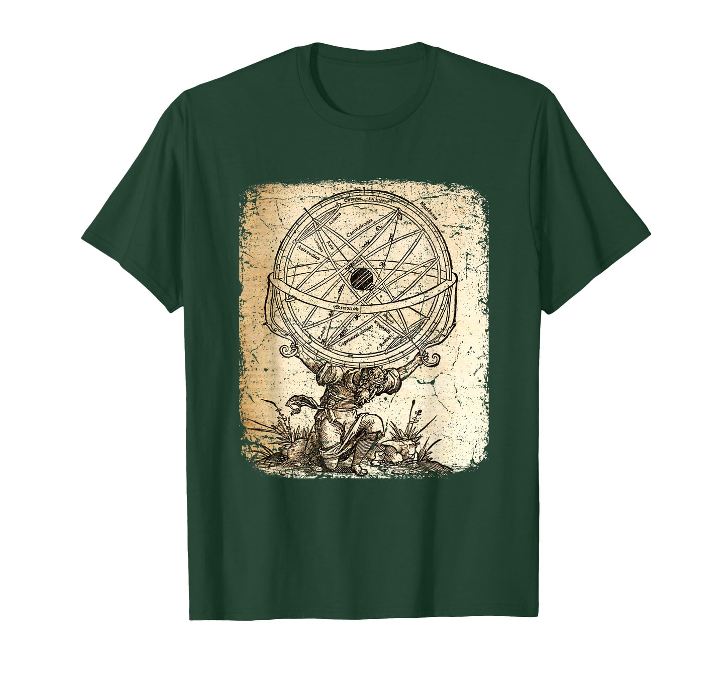Vintage Atlas Greek God mythology Titan God History Art T-Shirt
