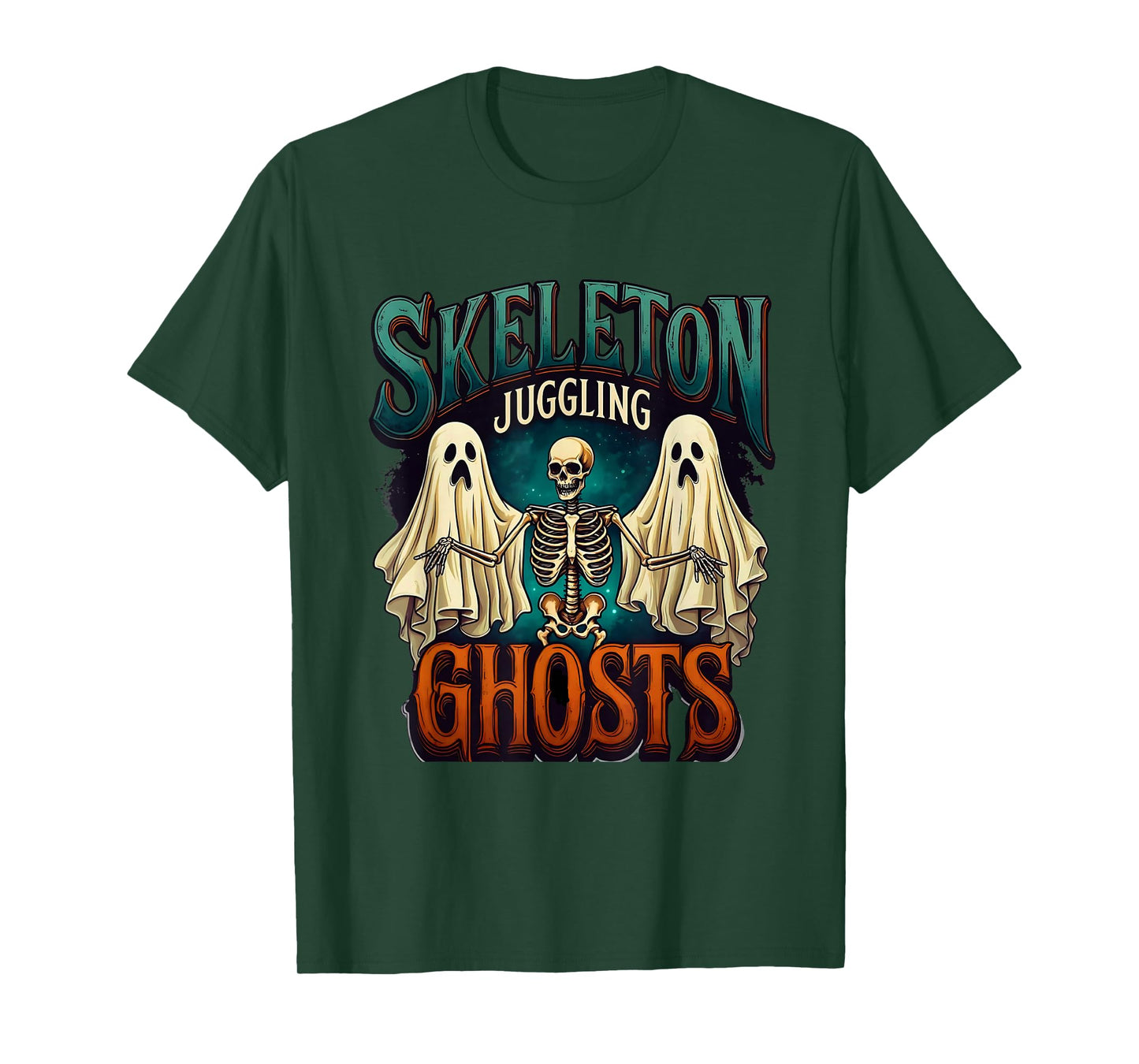 Skeleton Juggling Ghosts T-Shirt