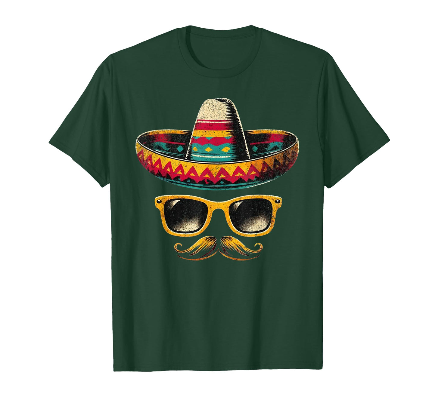 Sombrero Face Cinco De Mayo Mexican Fiesta Party Kids Boys T-Shirt