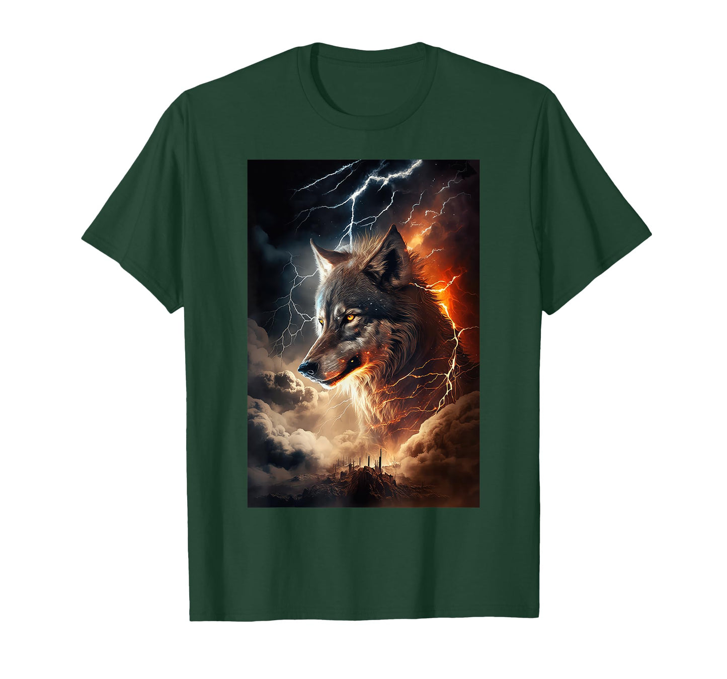 Wolf Lightning Thunder Wolf Lover T-Shirt
