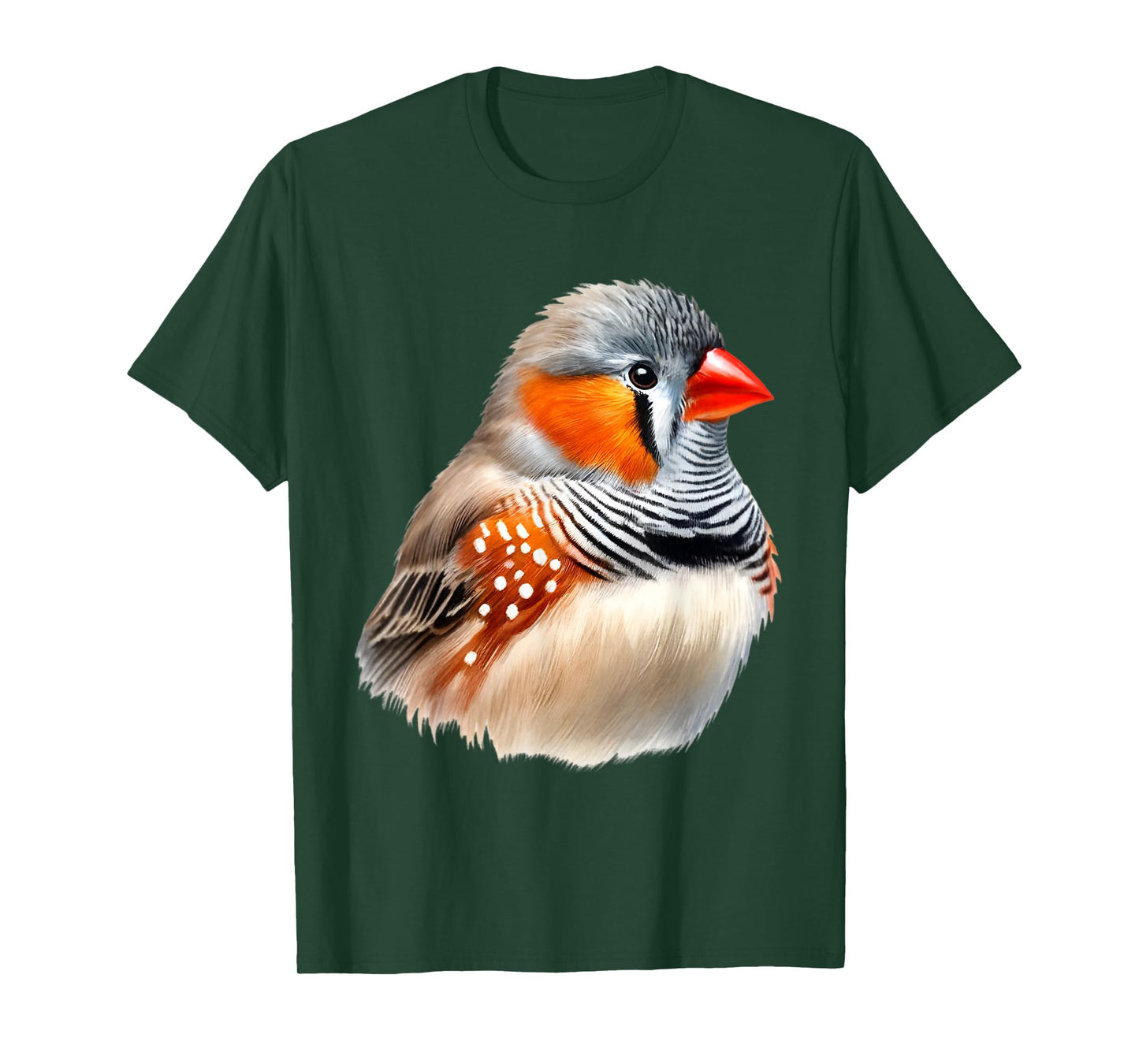 Zebra Finch Bird Vibrant Realistic Artwork T-Shirt