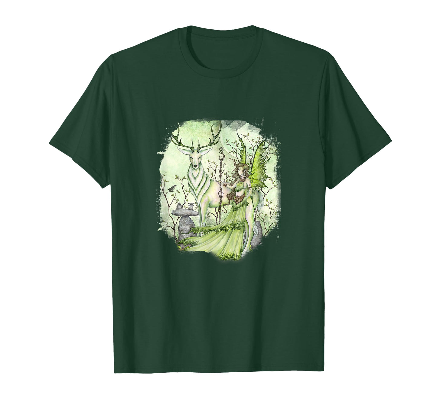 Amy Brown Art, Guardian Fairy Faery Reindeer T-Shirt