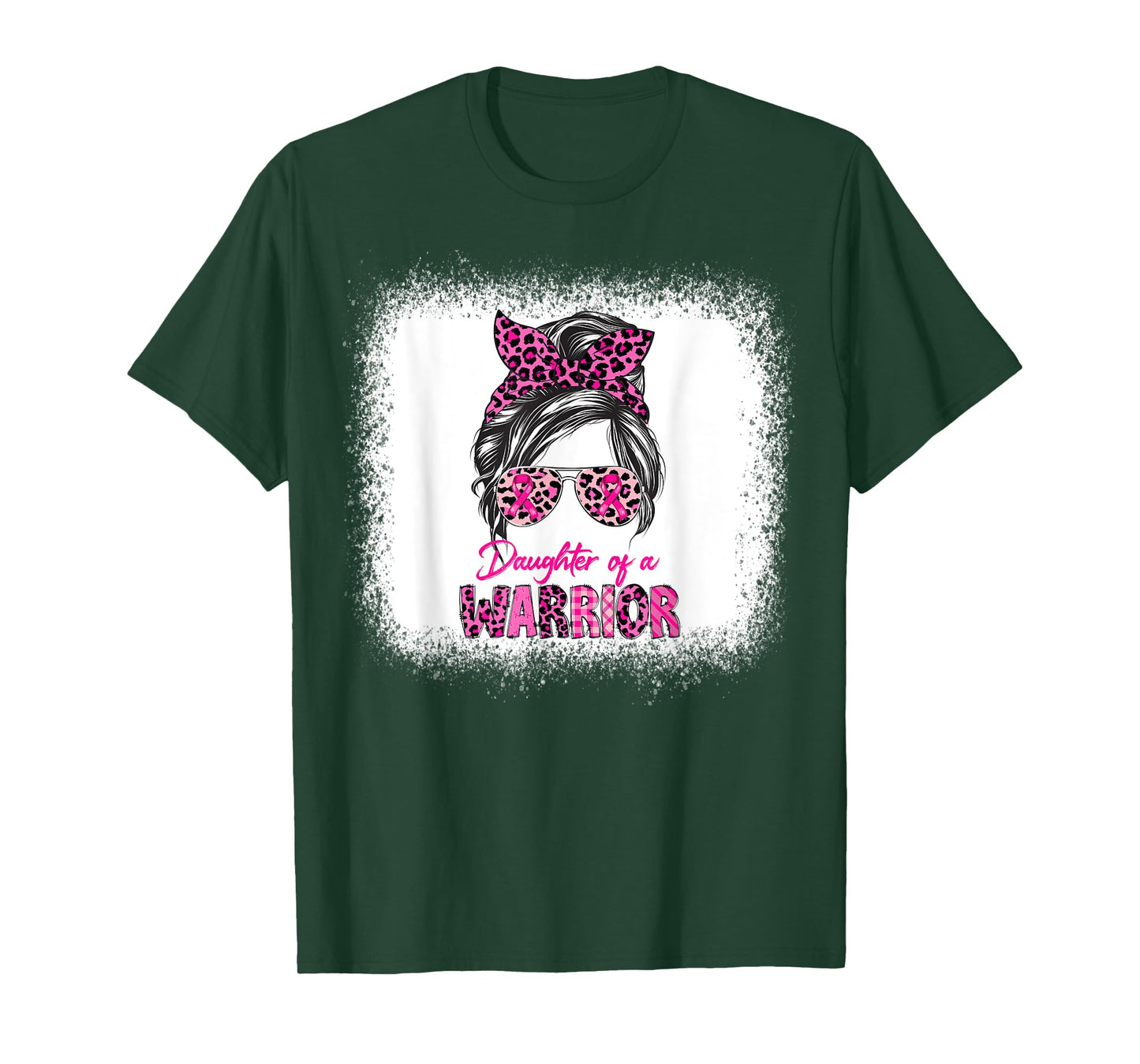 Messy Bun Daughter Of A Warrior Breast Cancer T-Shirt