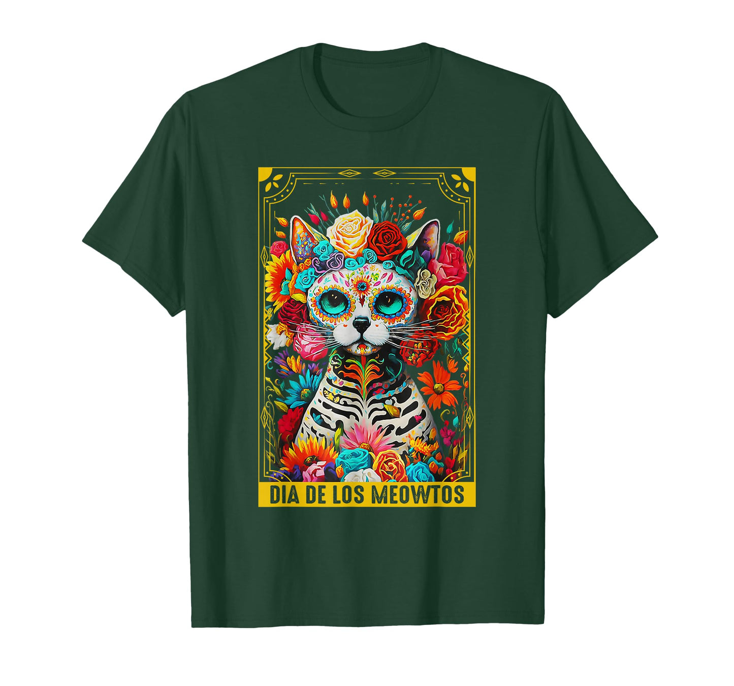 Dia De Los Meowtos Sugar Skull Cat Gift T-Shirt