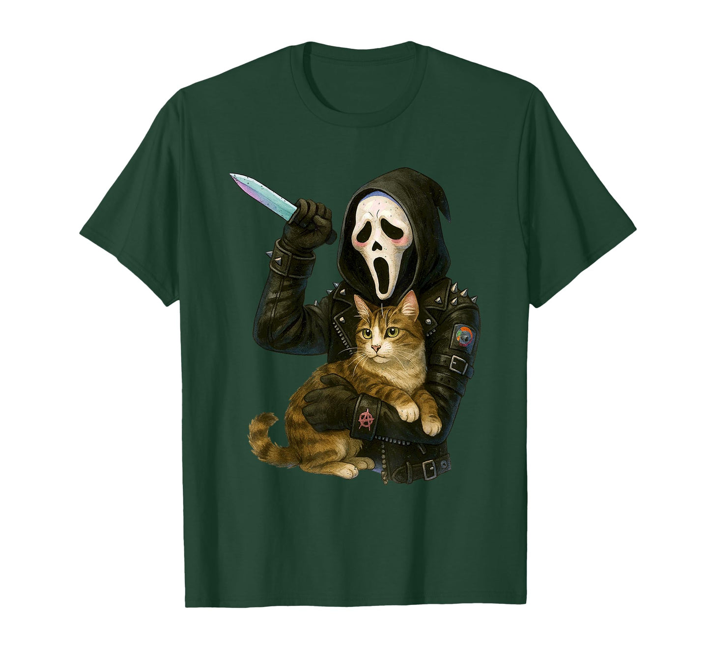 Grim Reaper Cat Halloween Funny Kitten Lover Feline T-Shirt