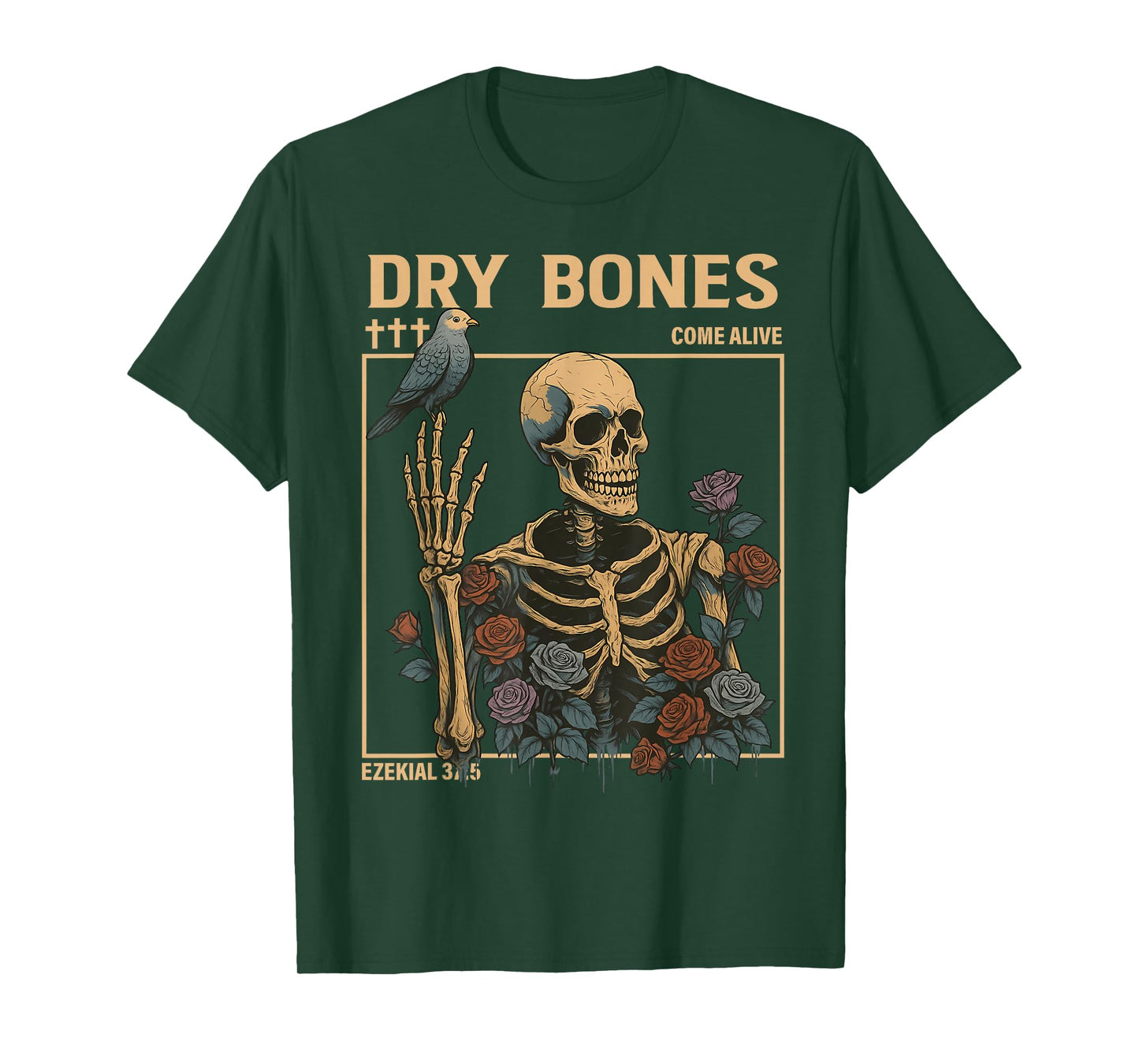 Come Alive Skeleton with Flower Halloween Women Men T-Shirt