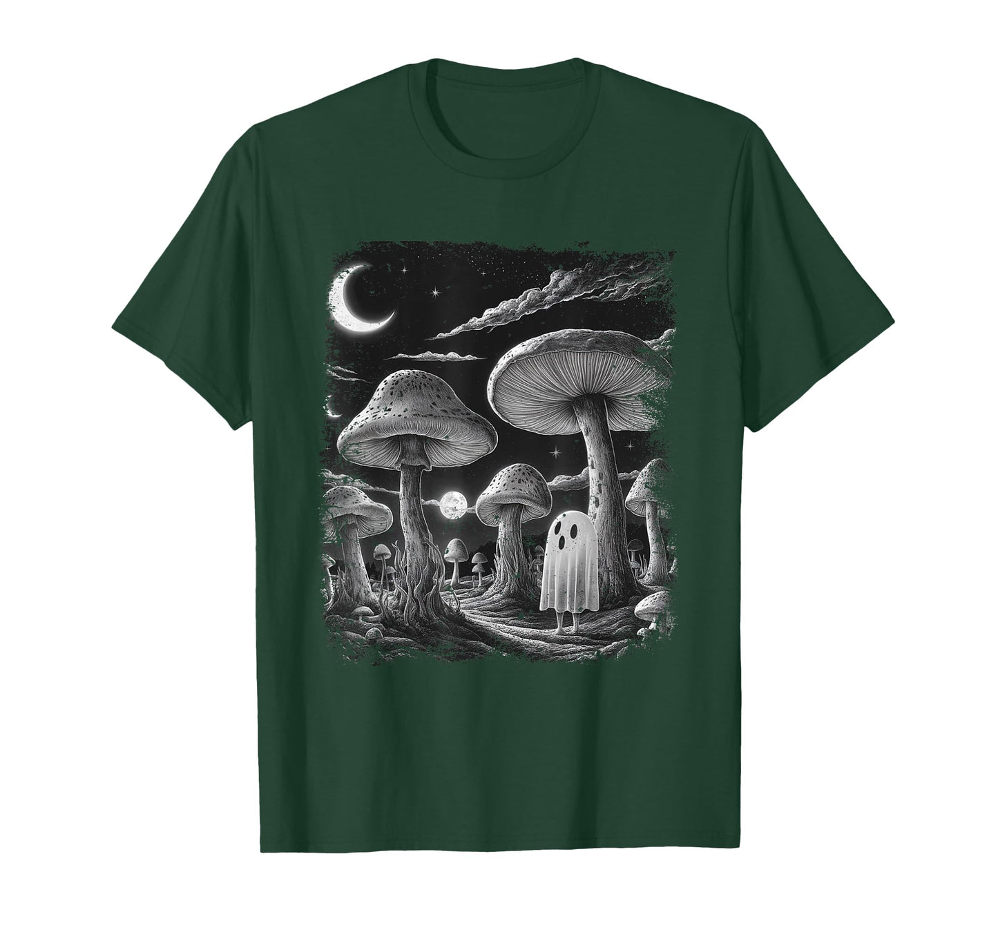 Ghost Mushroom Halloween Vintage T-Shirt