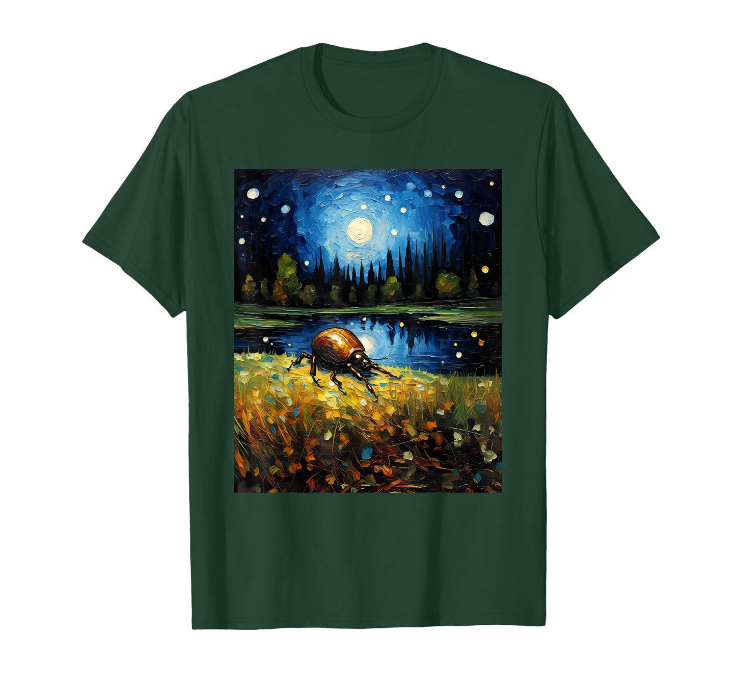 Surrealism Starry Night Dung Beetle Bug Lovers T-Shirt