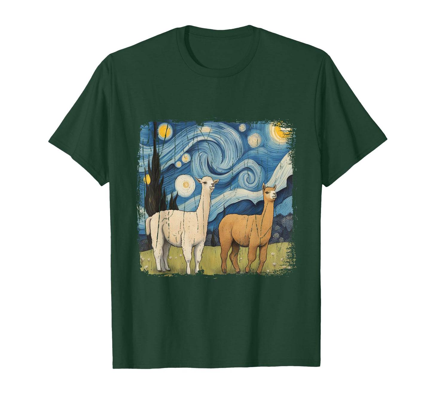 Cotopaxi Starry Night Artwork Llama National Park Souvenir T-Shirt