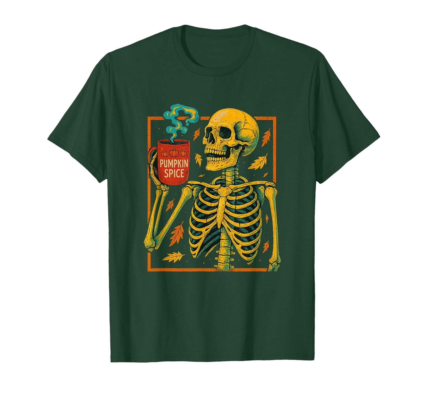 Vintage Halloween Skeleton Pumpkin Spice Latte Syrup Creamer T-Shirt