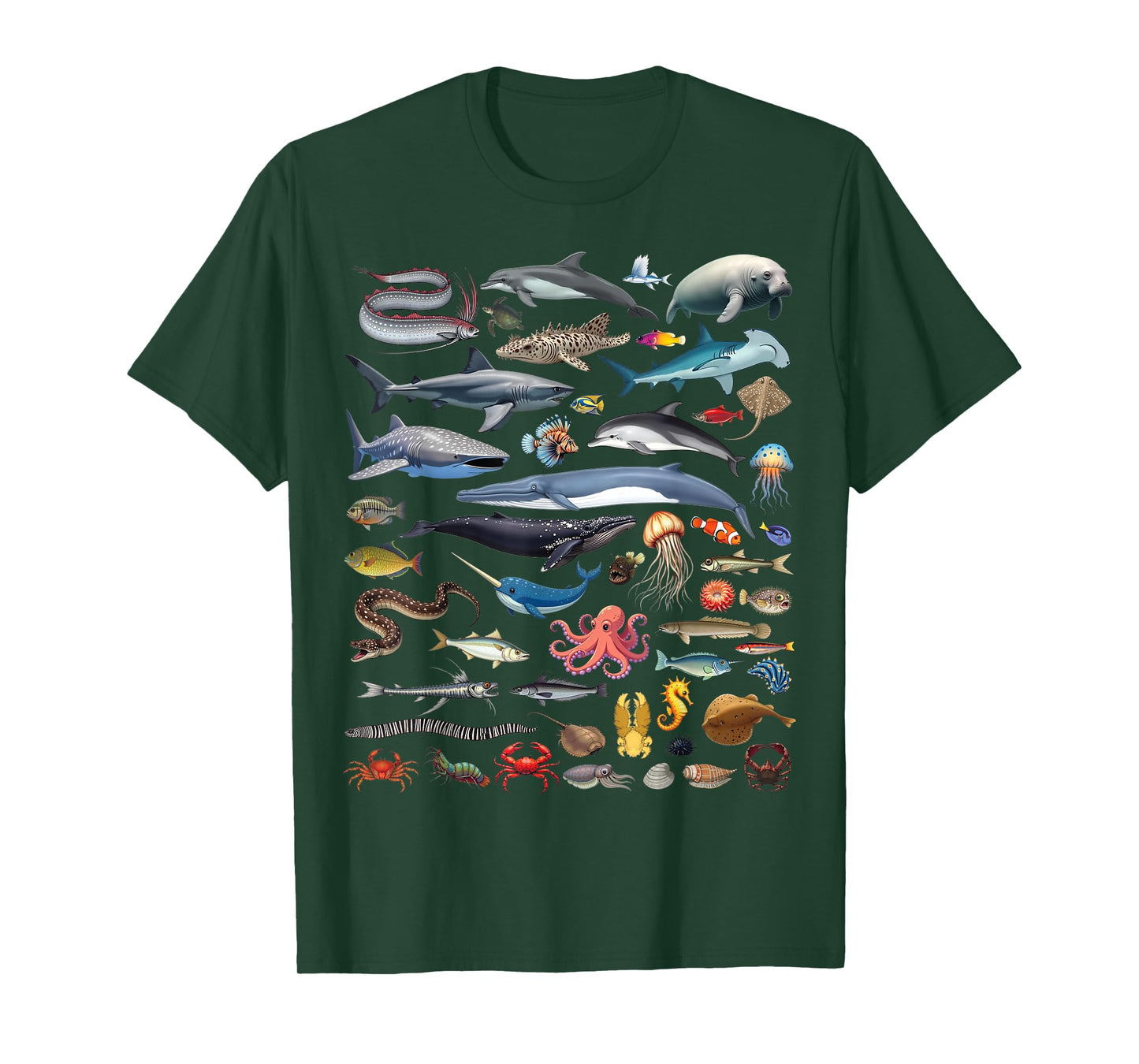 Ocean Creatures Collection Marine Life Sea Animals T-Shirt
