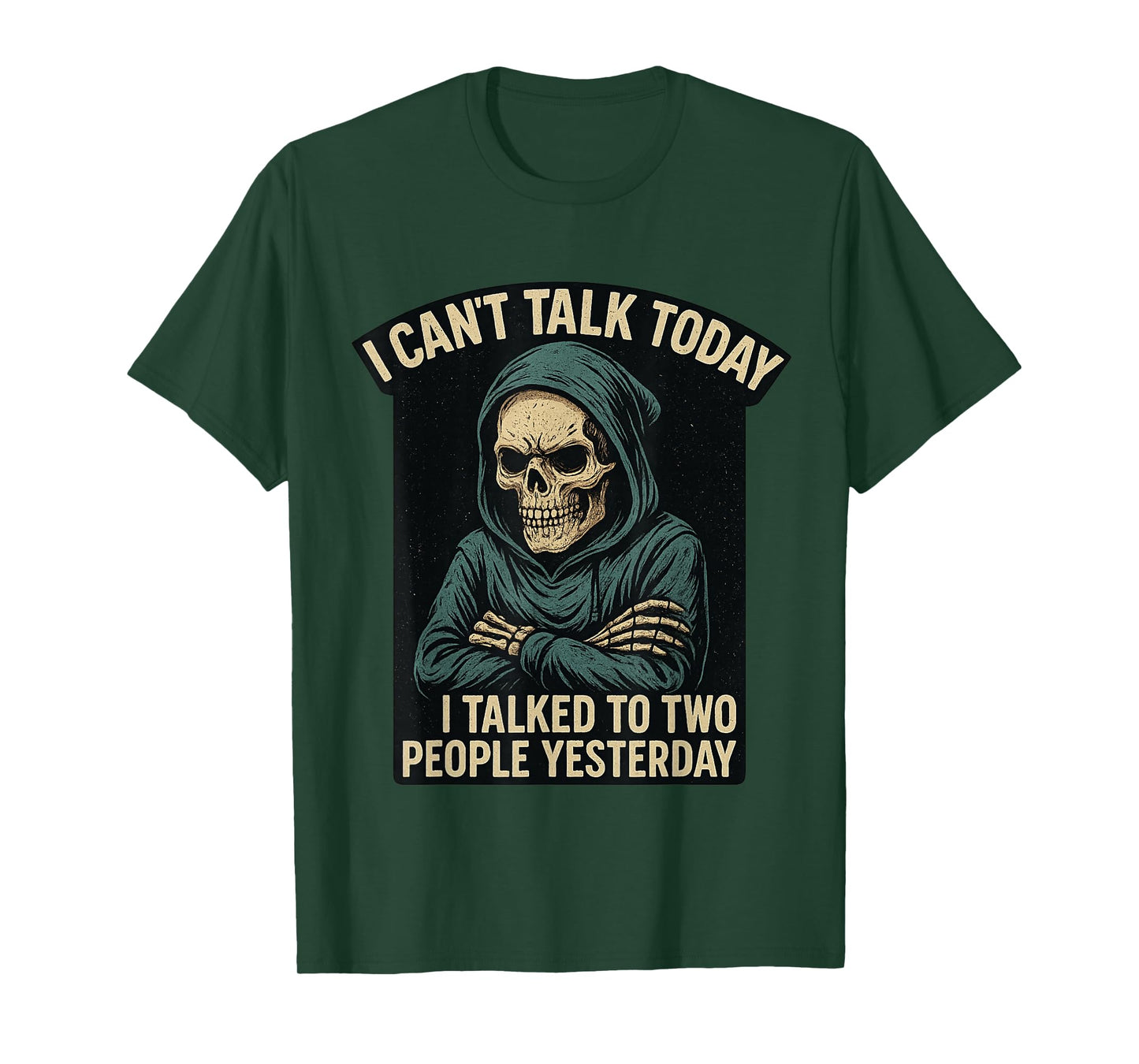 Funny Introvert Skeleton Halloween Boys, I Can’t Talk Today T-Shirt