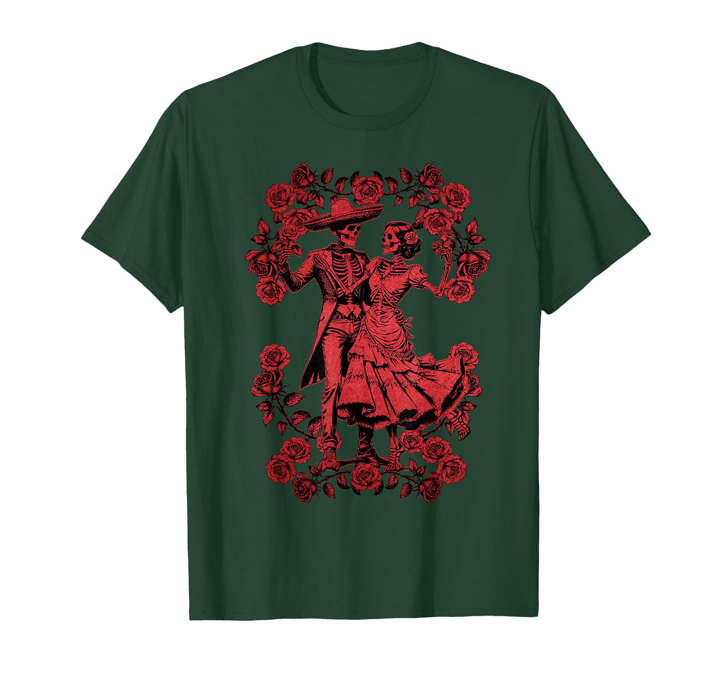 Halloween Skeleton Dancing Dia de Los Muertos Day of Dead T-Shirt