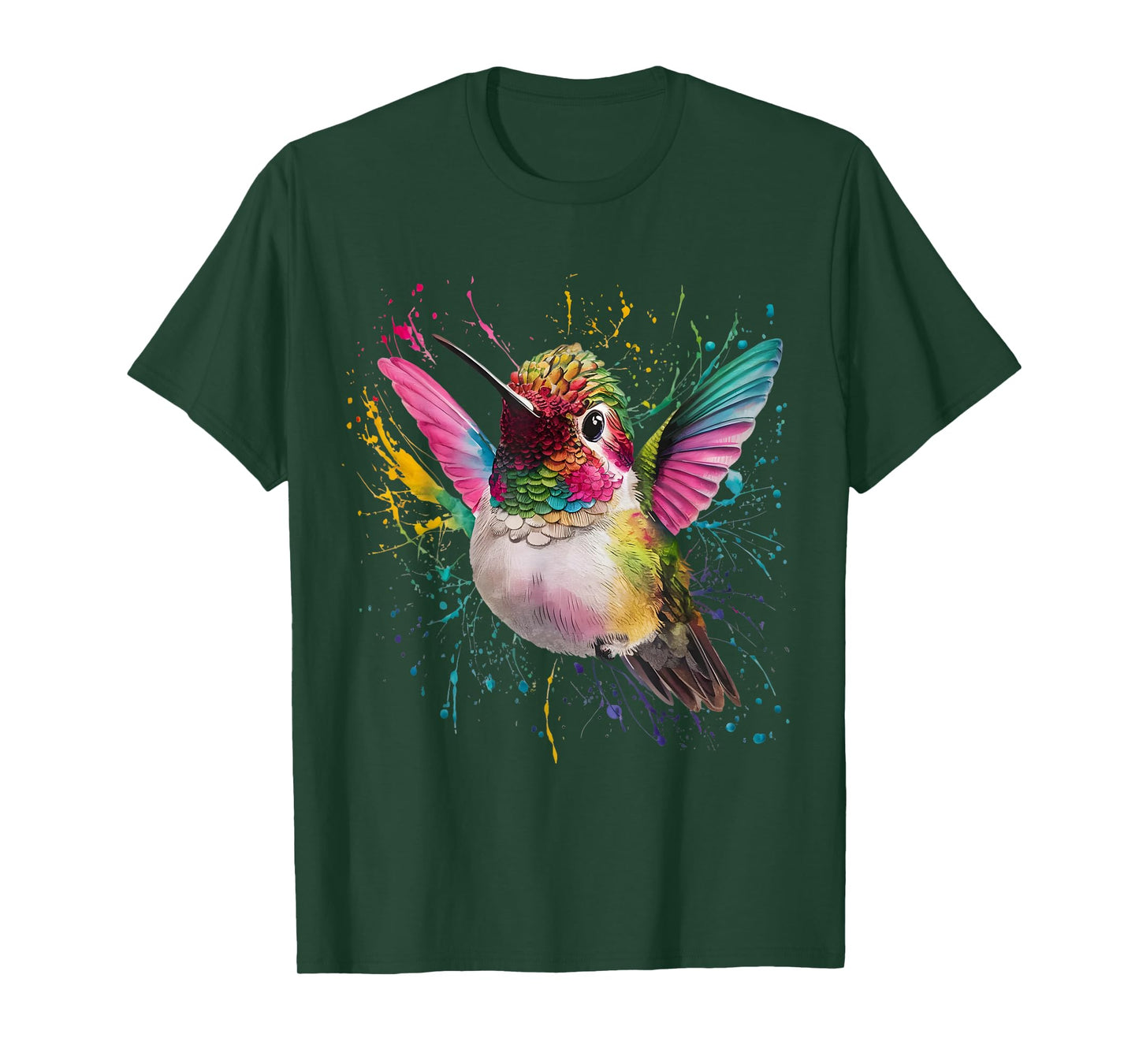Hummingbird Men Woman Colorful Watercolor Hummingbird T-Shirt