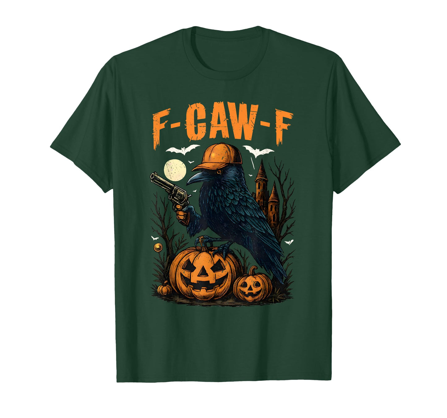 Funny F Caw F Raven Bird Saying Graphic Halloween Men Women T-Shirt