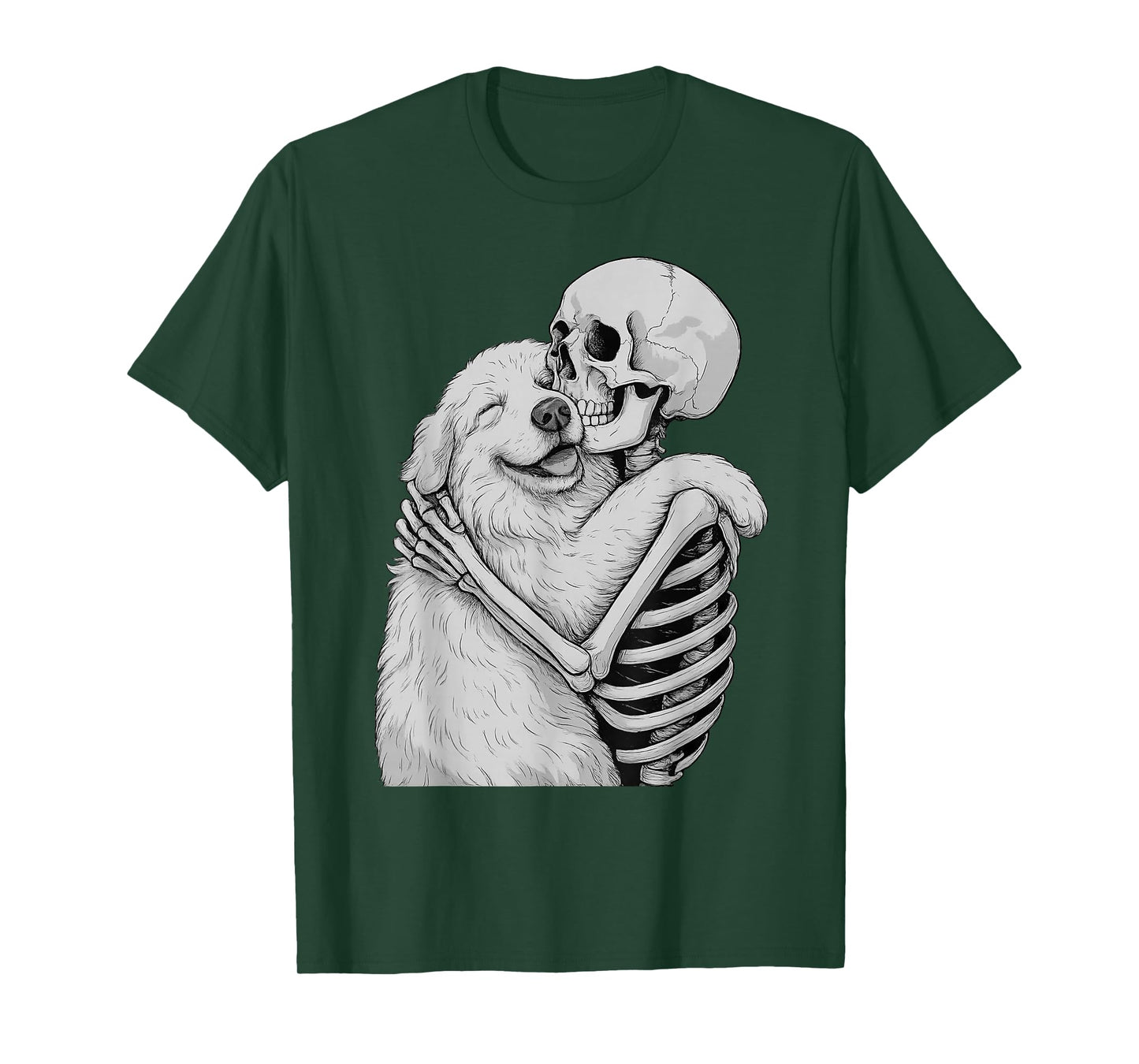 Great Pyrenees Skeleton Hug Halloween Dog Lover T-Shirt
