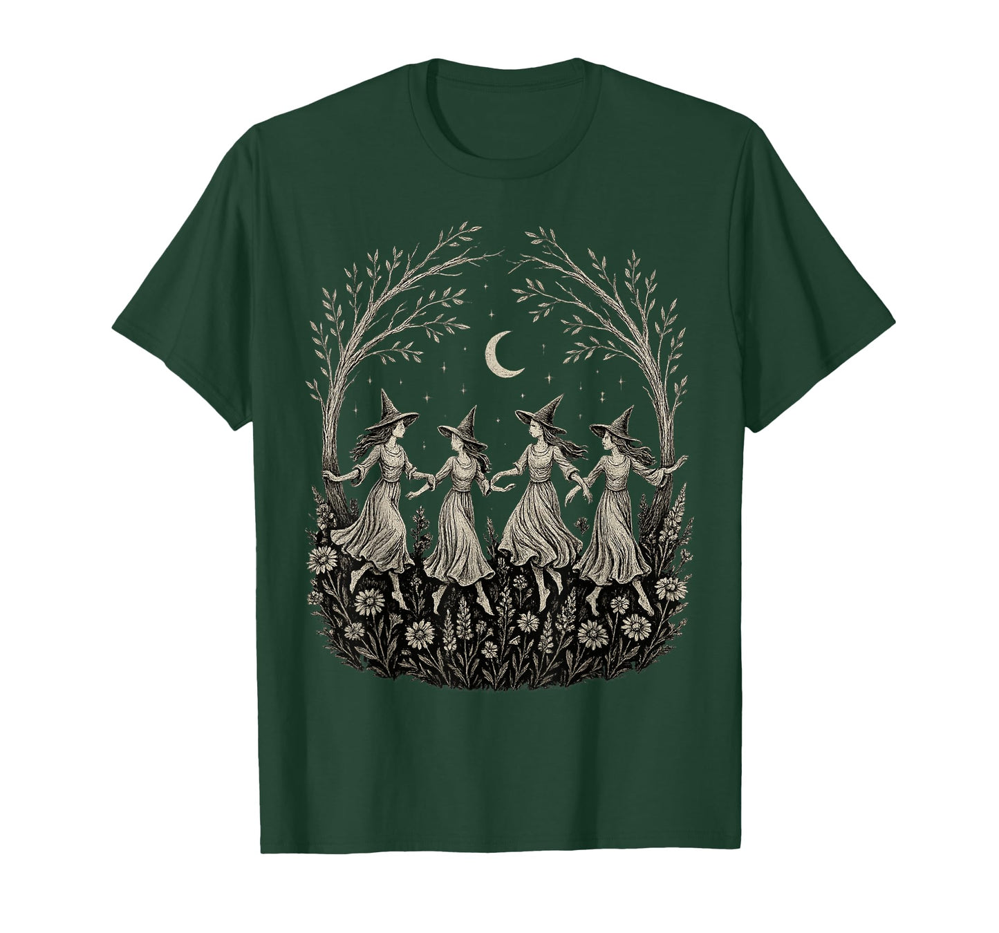 Funny Witch Halloween Floral Spooky Season Funny Fall Vibes T-Shirt