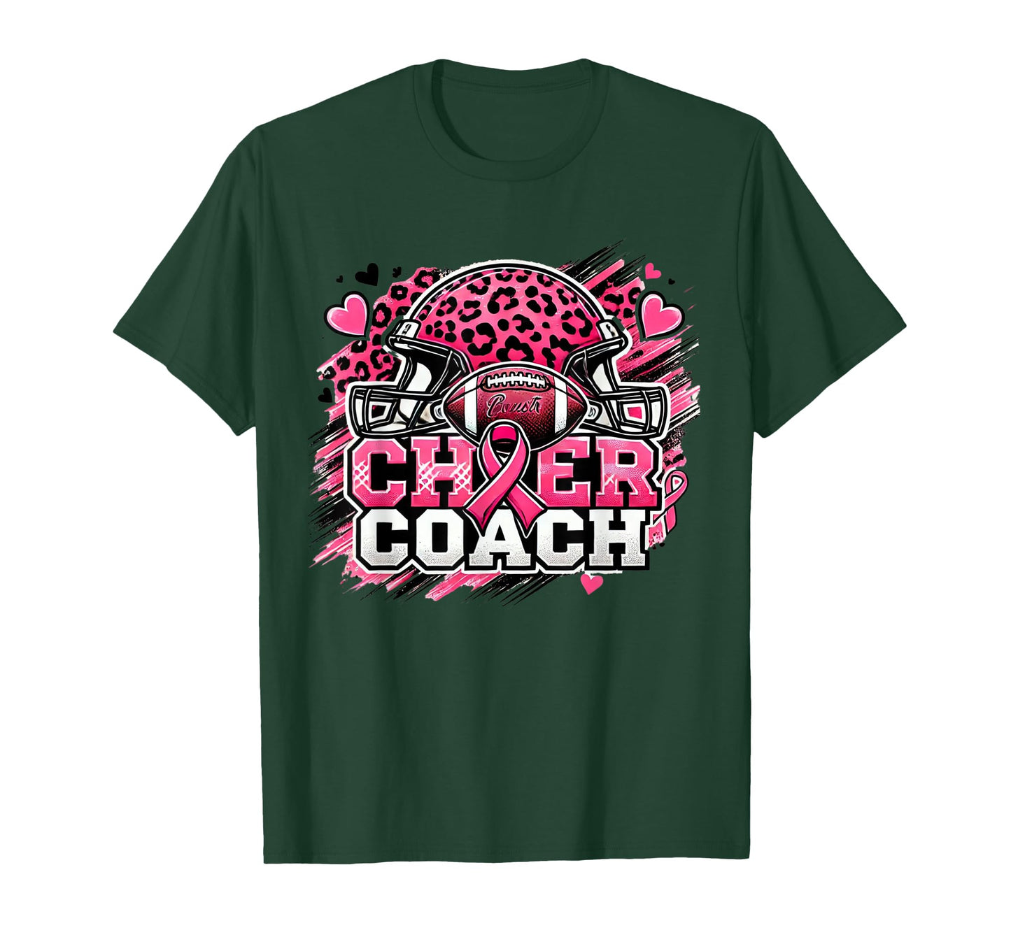 Cheer Coach Football Breast Cancer Awareness Day T-Shirt