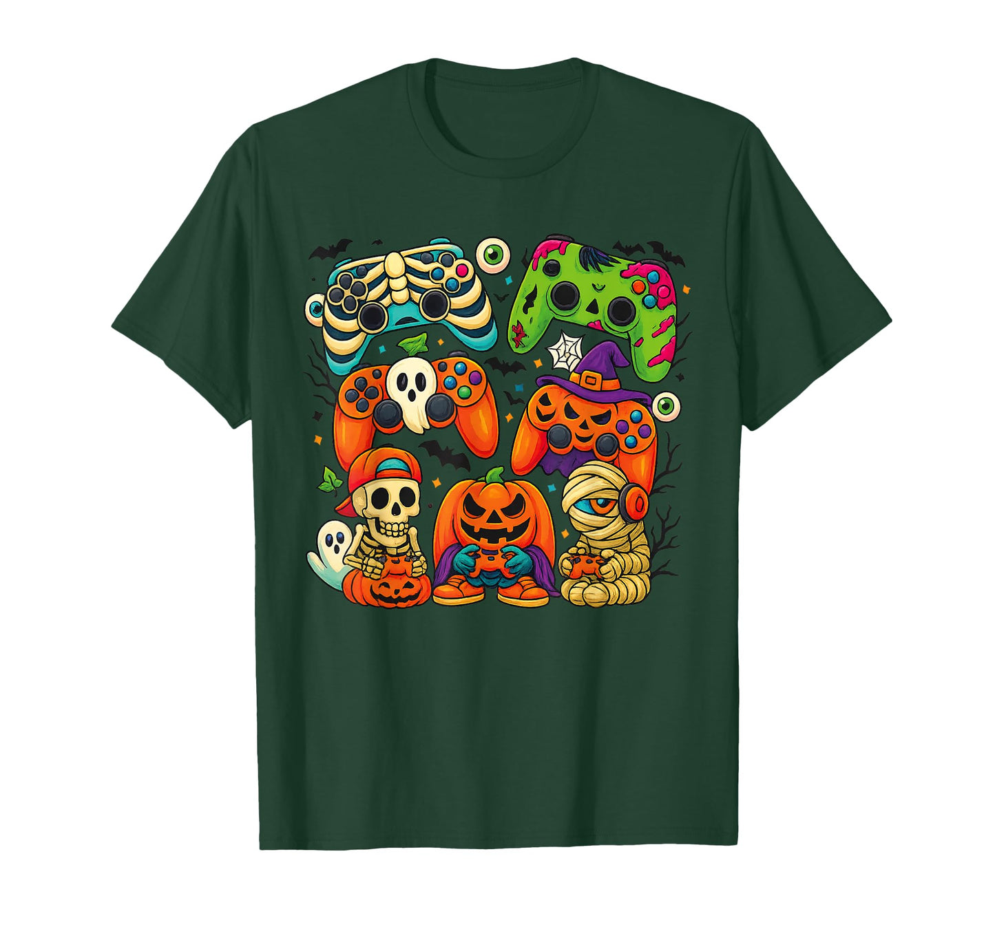 Halloween Skeleton Zombie Gaming Controllers Mummy Gamer T-Shirt