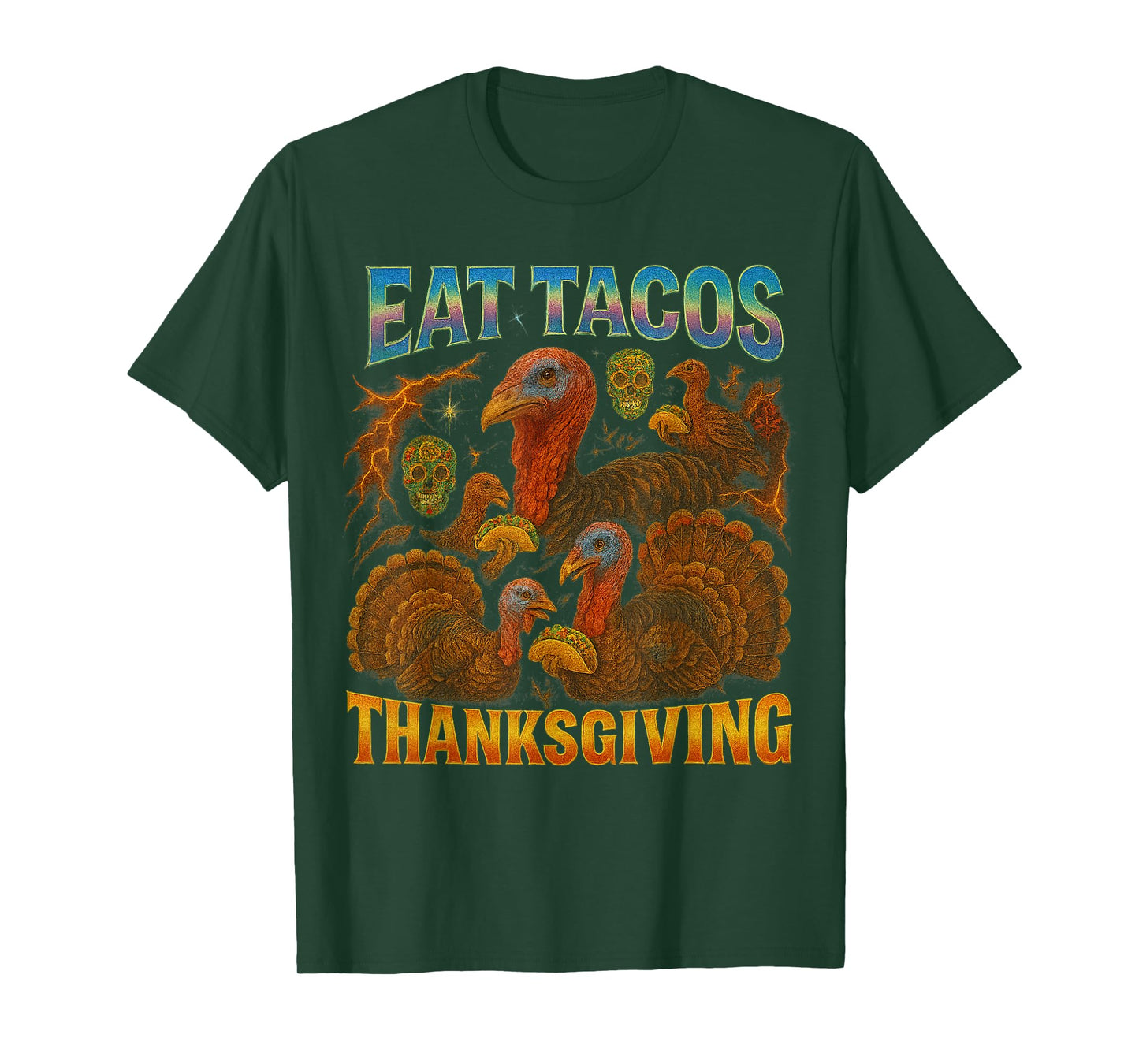 Eat Tacos Thanksgiving Retro 90s/2000s Hip Hop Tribute Style T-Shirt