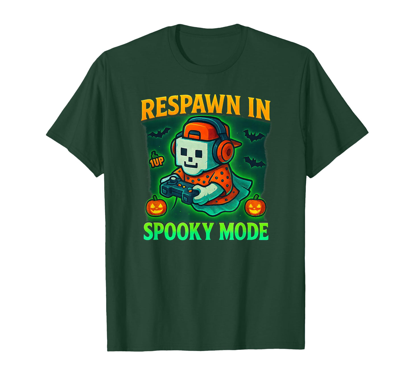 Spooky Gamer Respawn Mode Funny Halloween Video Game T-Shirt